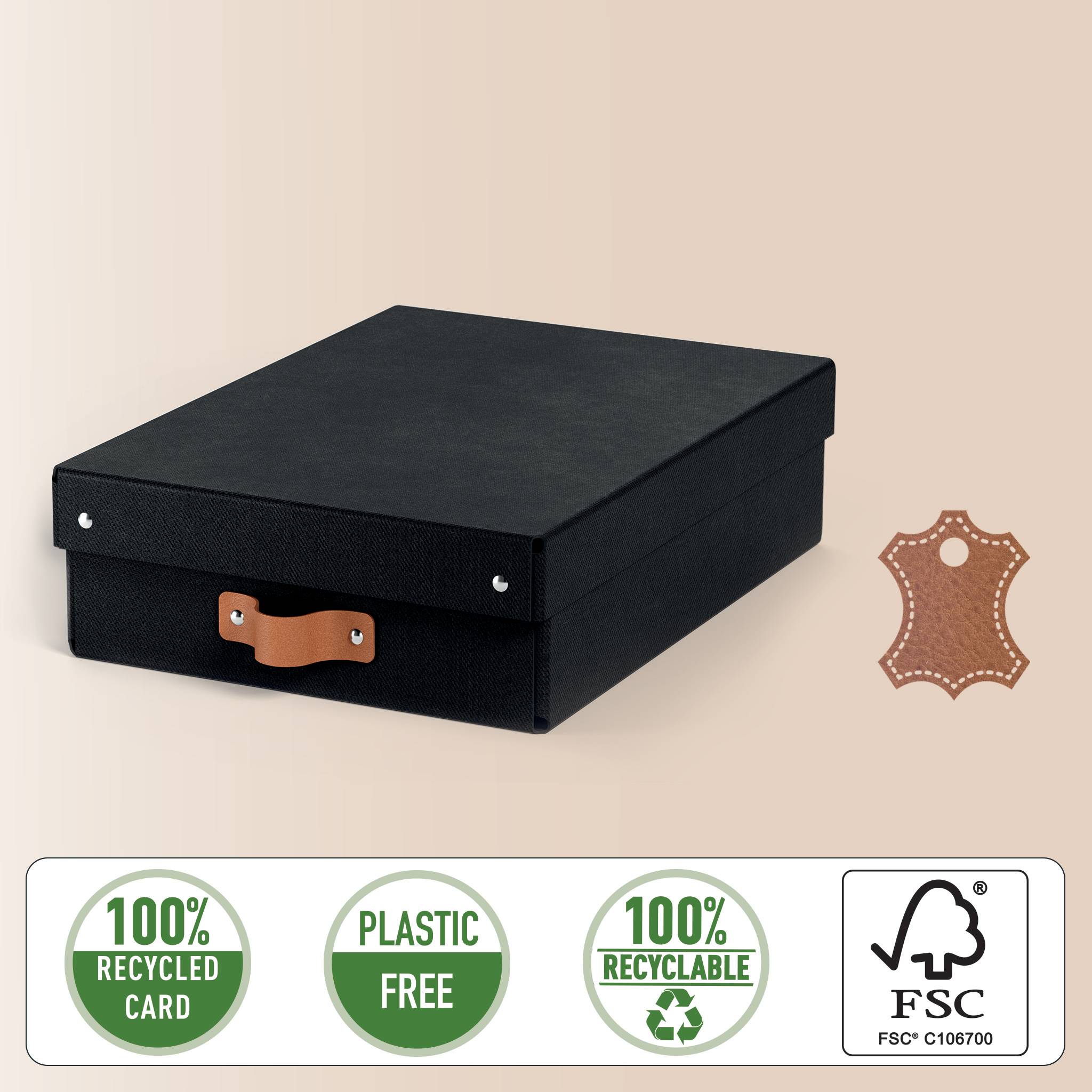 Esselte Leitz Arrchivbox Puro flach mit Klappdeckel 2 Stueck Schwarz