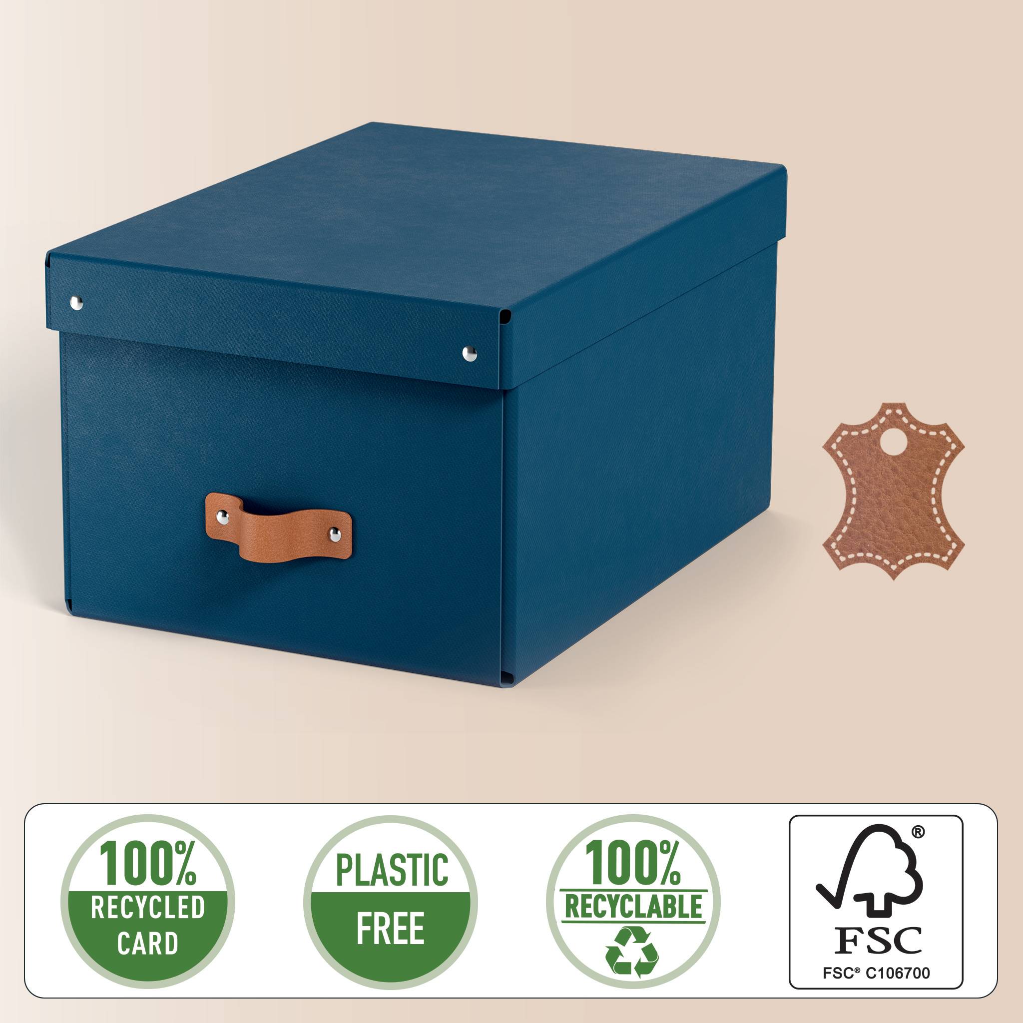 Esselte Leitz Arrchivbox Puro mittel mit Klappdeckel 2 Stueck Nachtblau