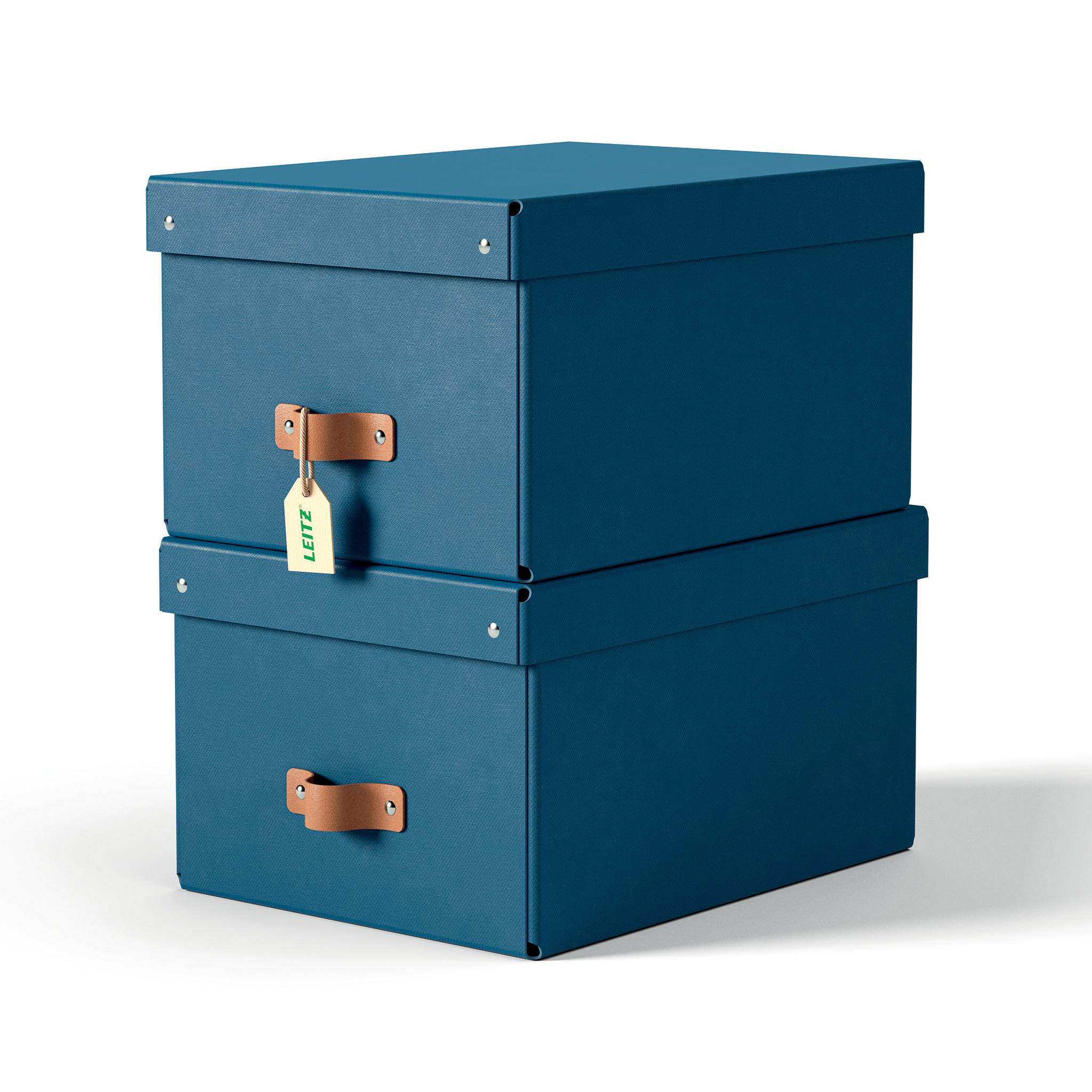 Esselte Leitz Arrchivbox Puro mittel mit Klappdeckel 2 Stueck Nachtblau
