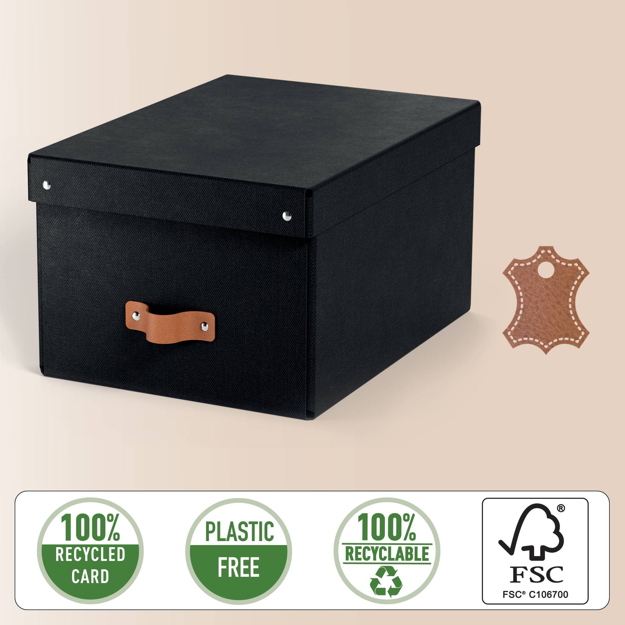 Esselte Leitz Arrchivbox Puro mittel mit Klappdeckel 2 Stueck Schwarz