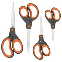 Rapesco Schere Soft Grip Schwarz/Orange 4 Stueck Edelstahl