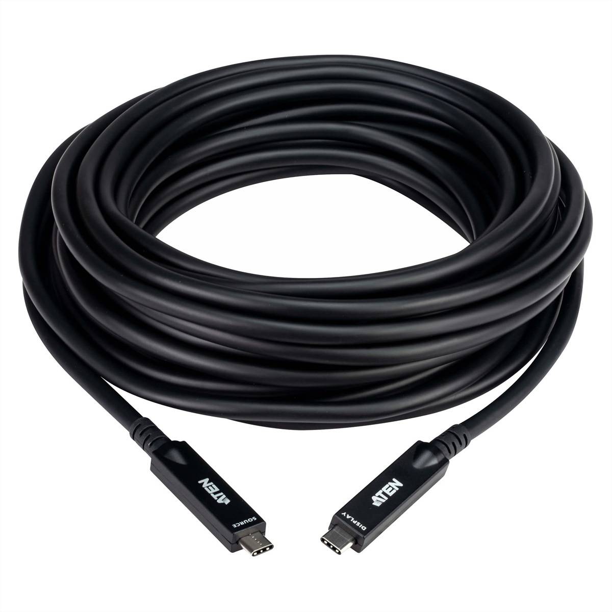 ATEN UE3410F aktives optisches Ultra HD-Kabel mit USB-C, schwarz, 10 m
