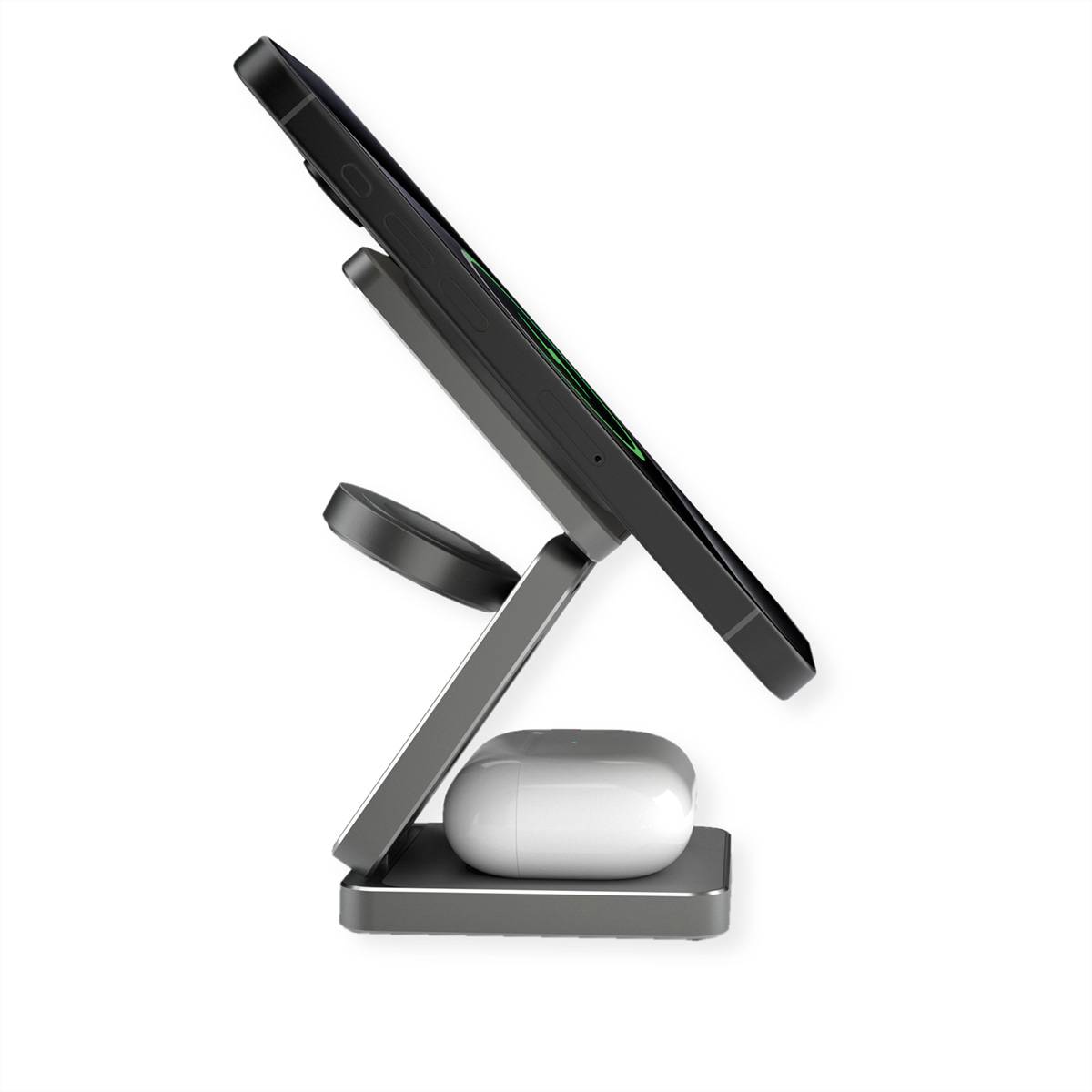 ROLINE 3-in-1 Induktions-Ladestation, faltbar, für Samsung