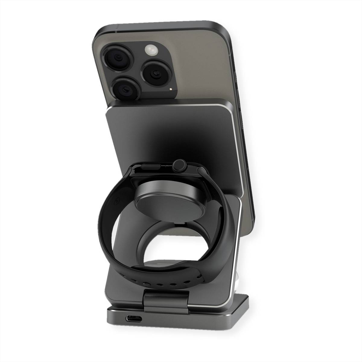 ROLINE 3-in-1 Induktions-Ladestation, faltbar, für Samsung