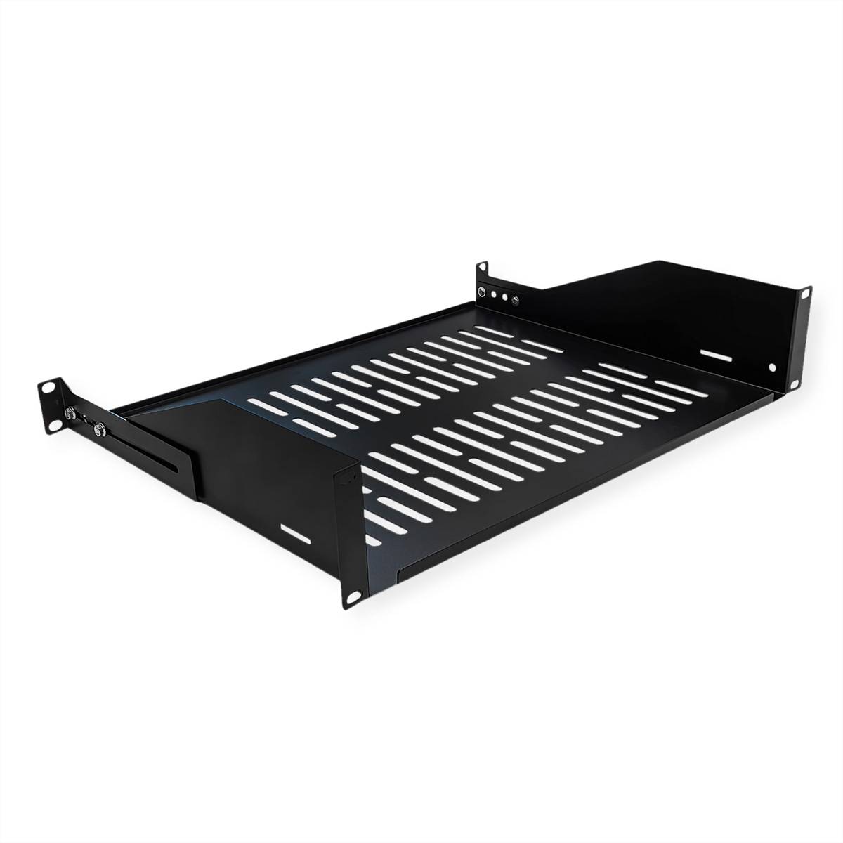 VALUE 19-Zoll-Geräteträger 2 HE, T: 350mm, max. 25 kg, U-Form, schwarz