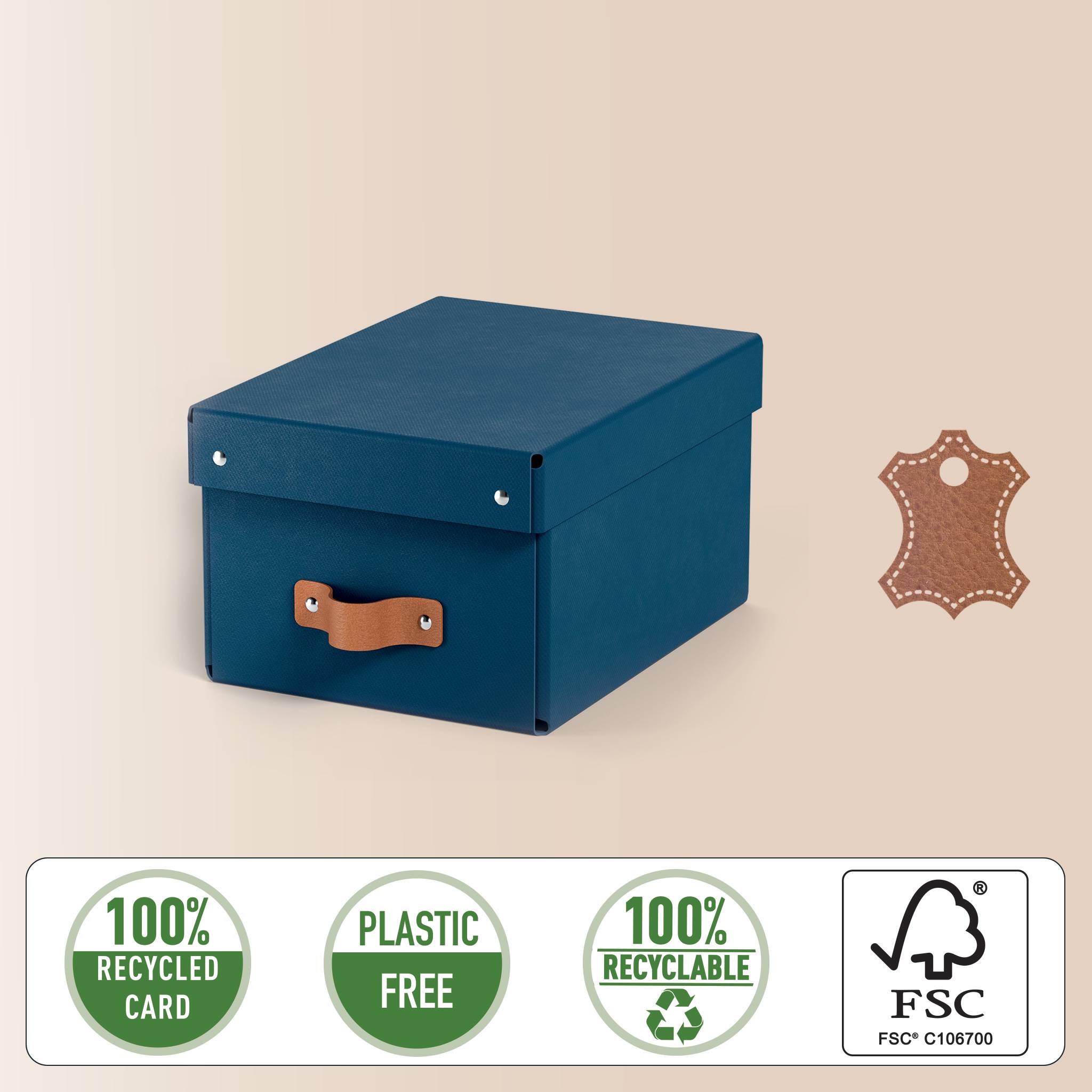 Esselte Leitz Arrchivbox Puro klein mit Klappdeckel 2 Stueck Nachtblau