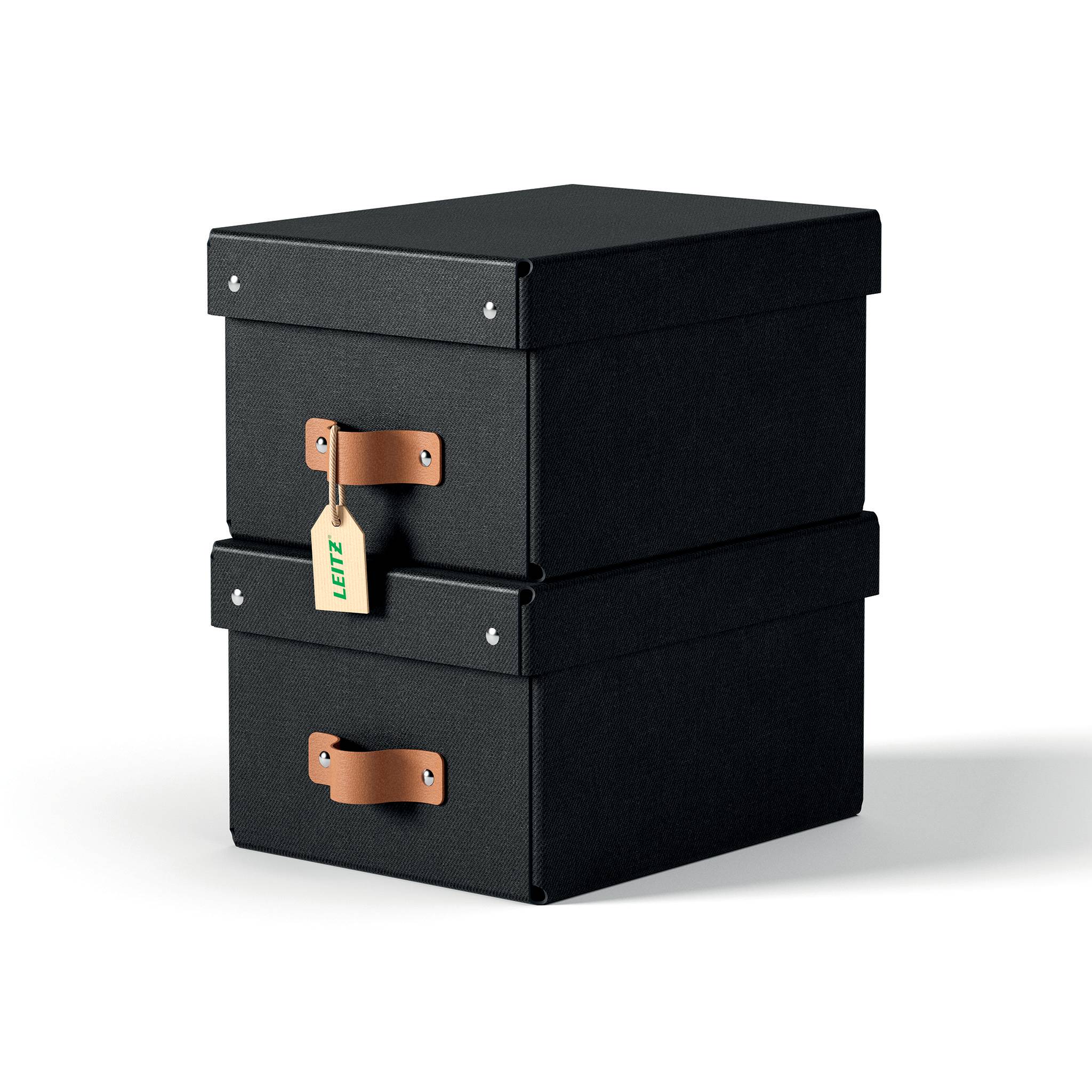 Esselte Leitz Arrchivbox Puro klein mit Klappdeckel 2 Stueck Schwarz