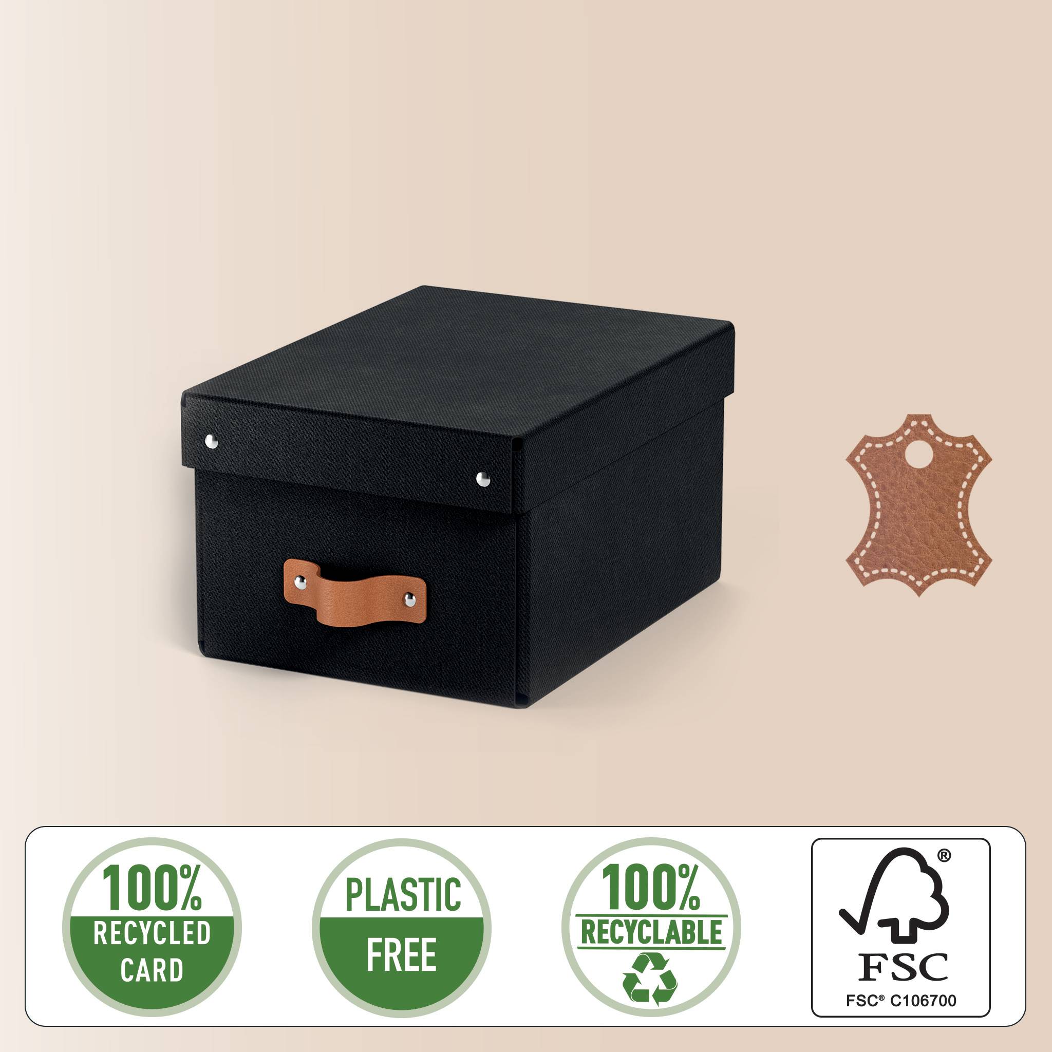Esselte Leitz Arrchivbox Puro klein mit Klappdeckel 2 Stueck Schwarz
