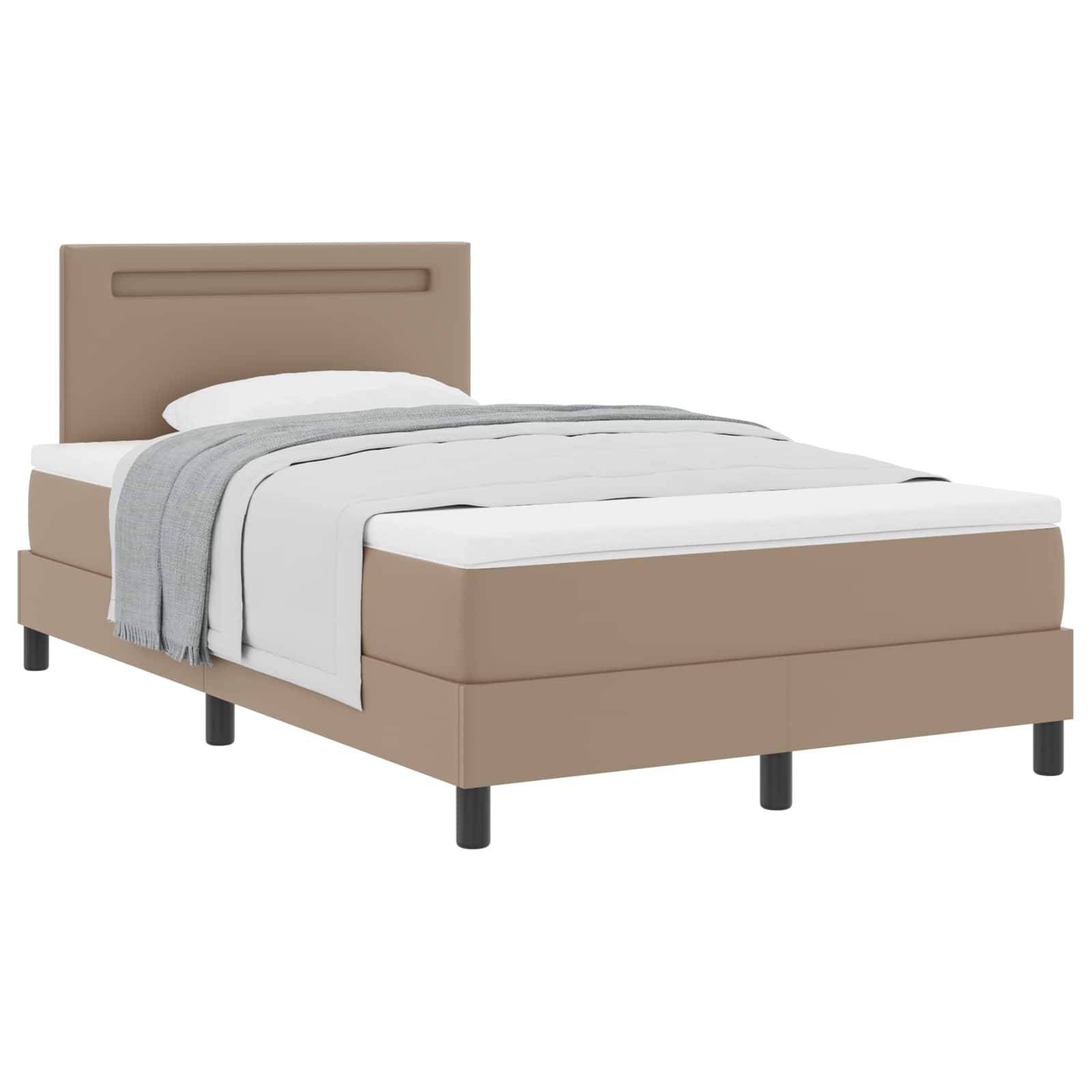 vidaXL Boxspringbett mit Matratze Cappuccino 120 x 190 cm Kunstleder