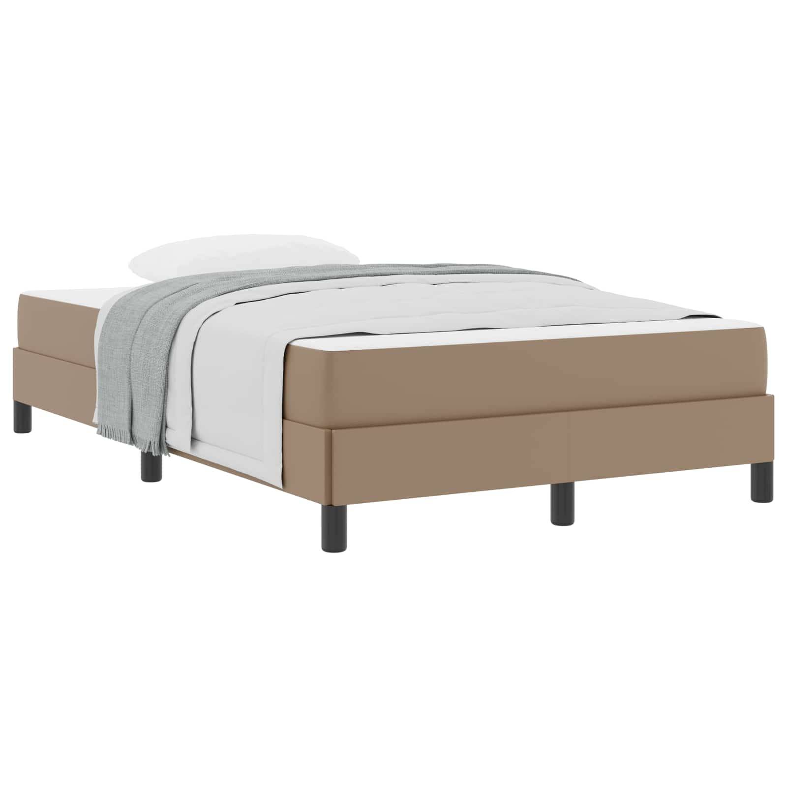 vidaXL Bettrahmen mit Matratze Cappuccino 120 x 190 cm Stoff