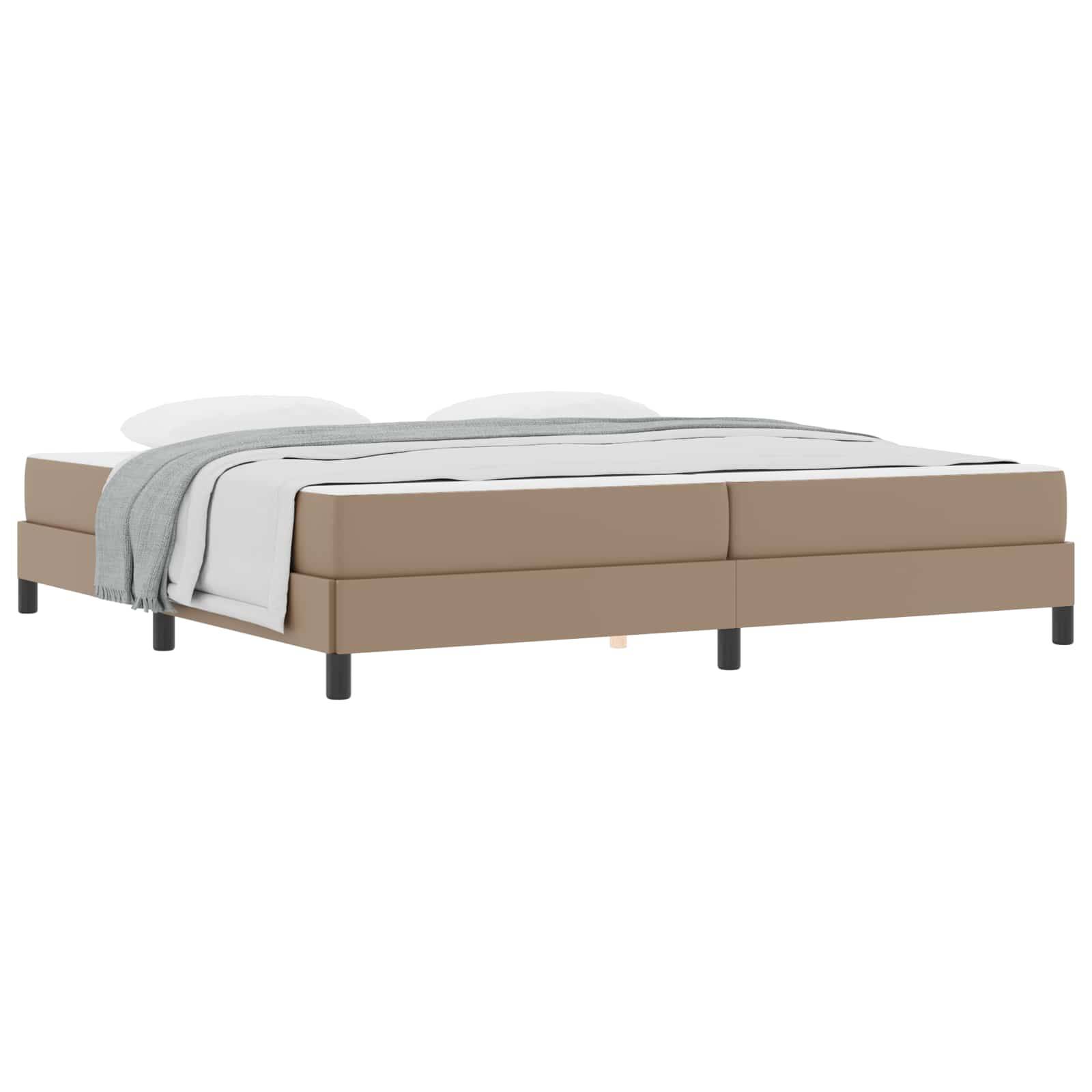vidaXL Bettrahmen mit Matratze Cappuccino 200 x 200 cm Stoff