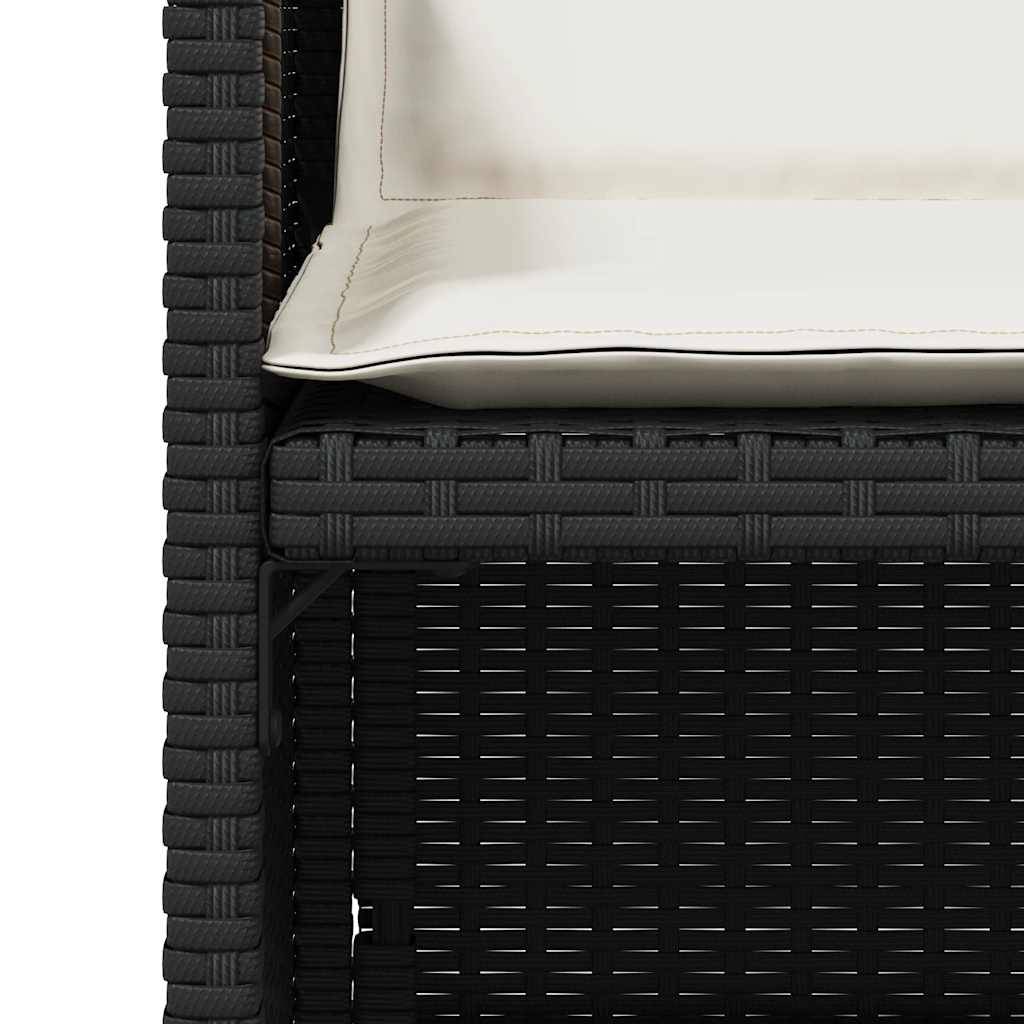 vidaXL 5-tlg. Garten-Essgruppe mit Kissen Schwarz Poly Rattan