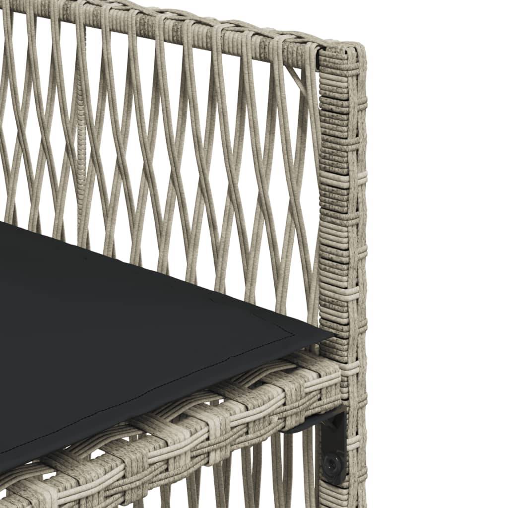 vidaXL 7-tlg. Garten-Essgruppe mit Kissen Hellgrau Poly Rattan