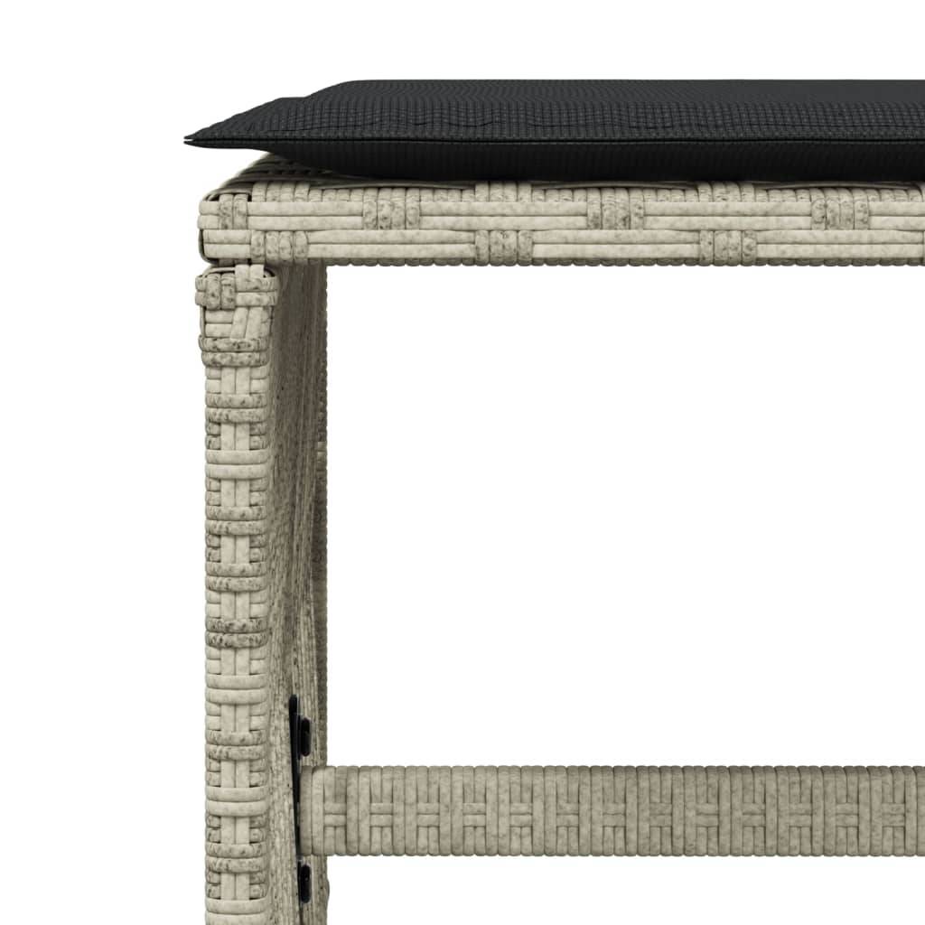 vidaXL 15-tlg. Garten-Essgruppe mit Kissen Hellgrau Poly Rattan
