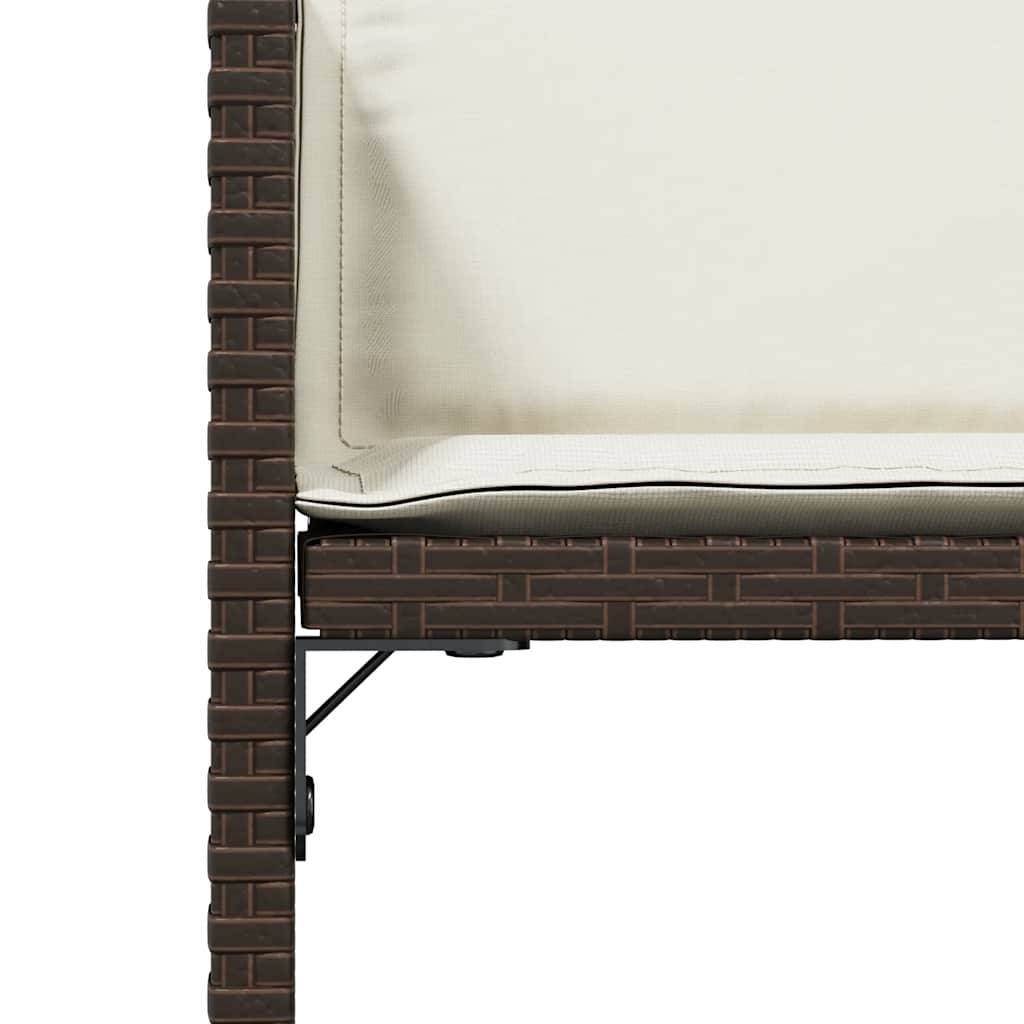 vidaXL Gartenstühle mit Kissen 4 Stk. Braun Poly Rattan