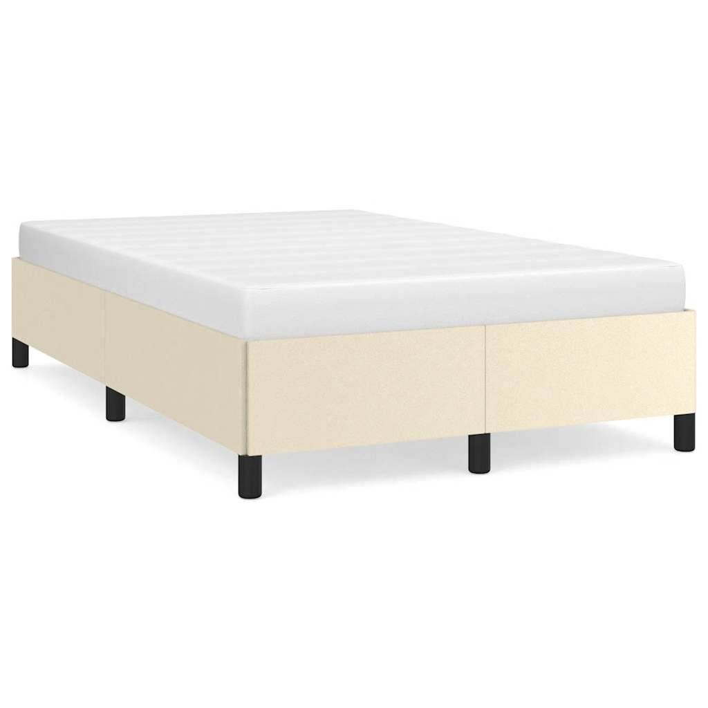 vidaXL Bettgestell ohne Matratze Creme 120x190 cm Kunstleder