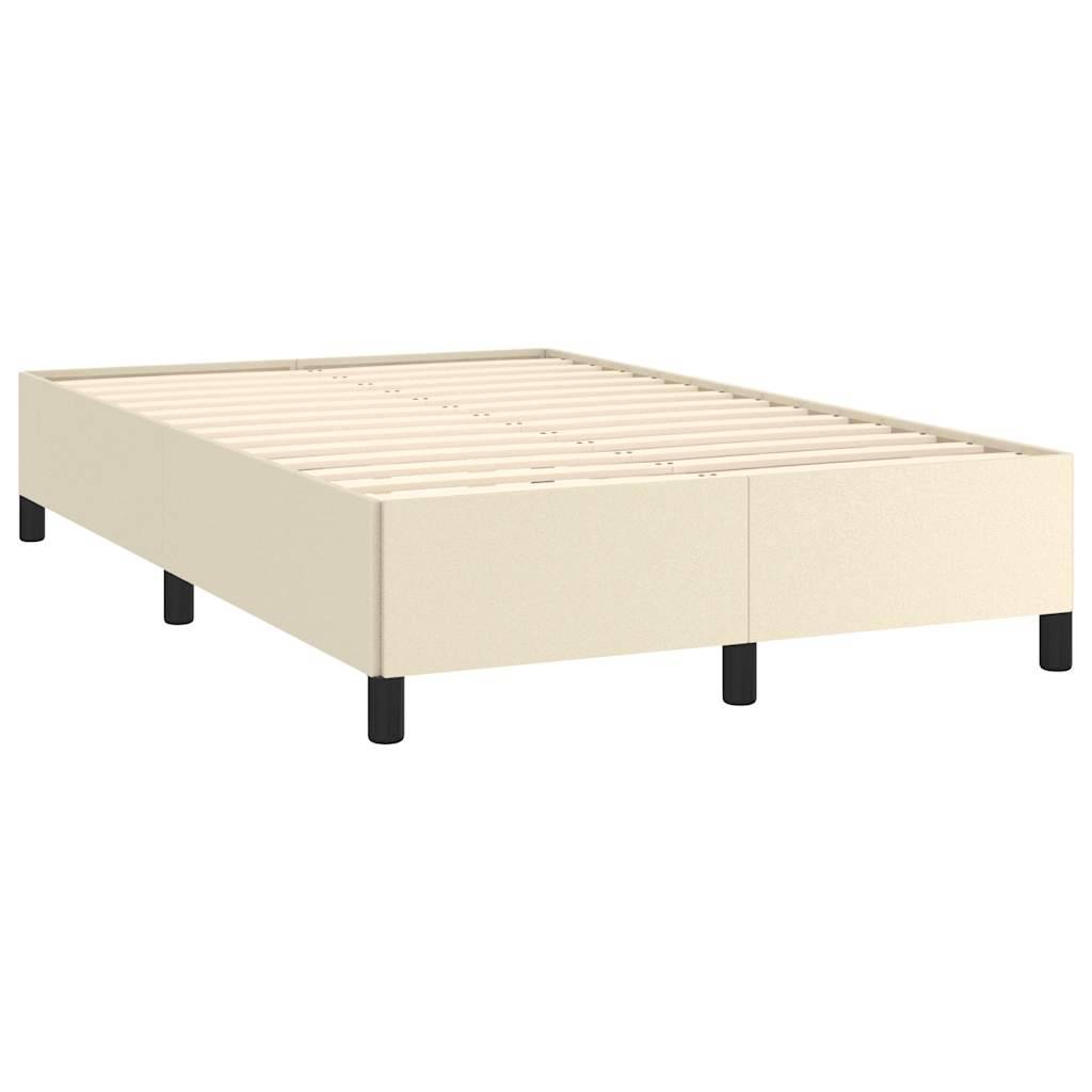 vidaXL Bettgestell ohne Matratze Creme 120x190 cm Kunstleder