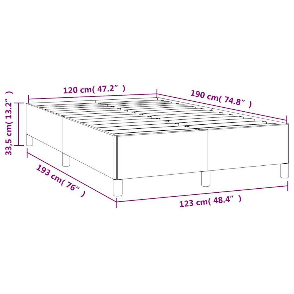 vidaXL Bettgestell ohne Matratze Creme 120x190 cm Kunstleder