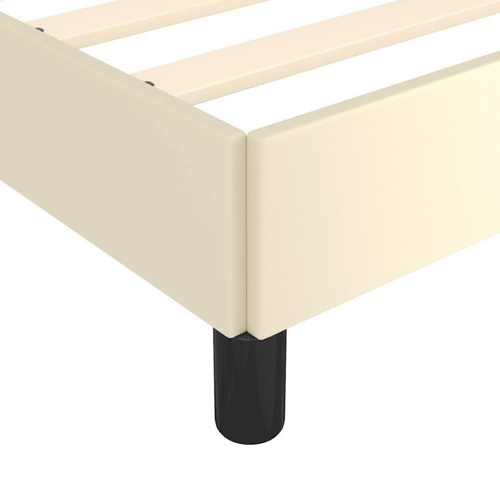 vidaXL Bettgestell ohne Matratze Creme 120x190 cm Kunstleder