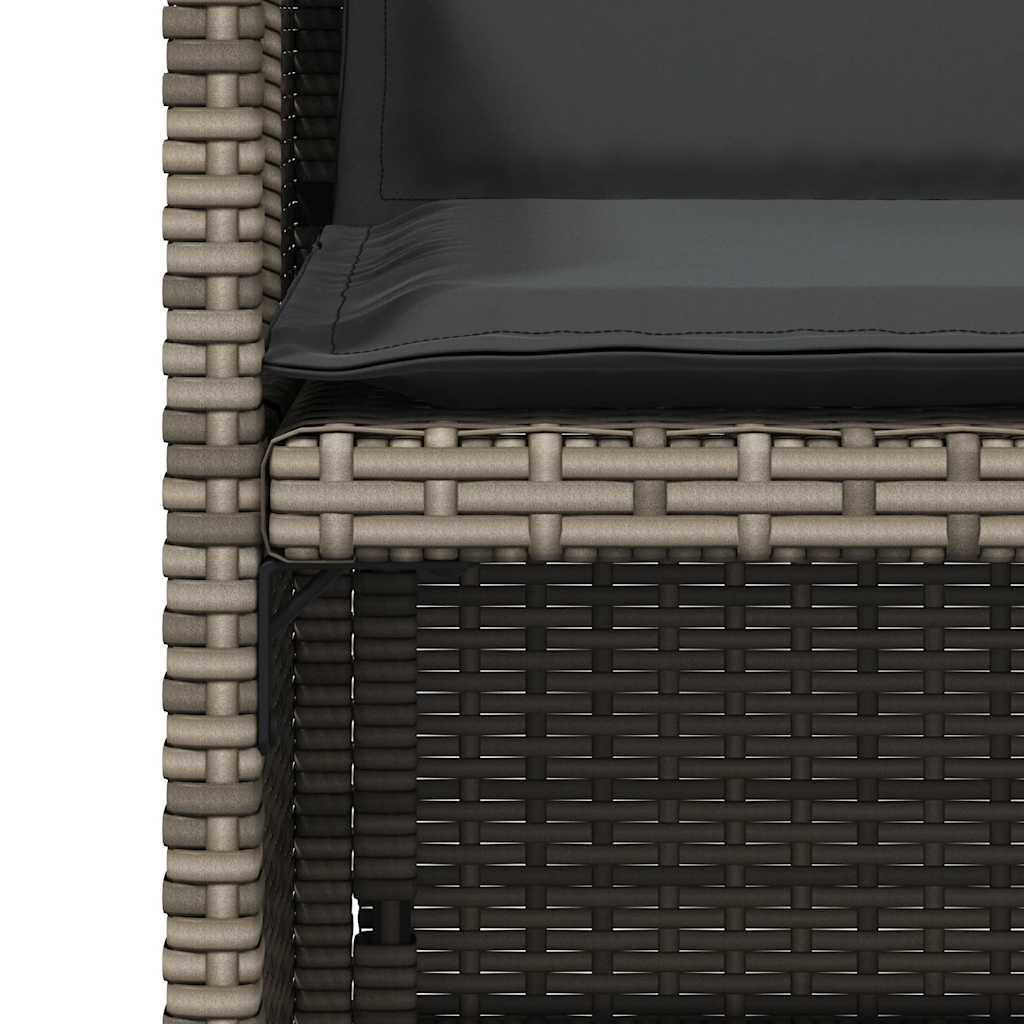 vidaXL 5-tlg. Garten-Essgruppe mit Kissen Grau Poly Rattan