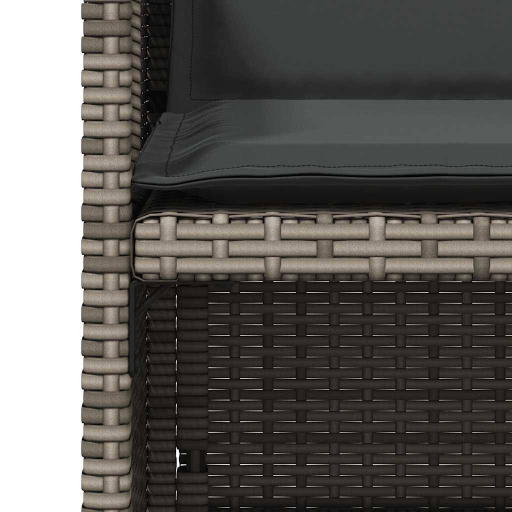 vidaXL 5-tlg. Garten-Essgruppe mit Kissen Grau Poly Rattan