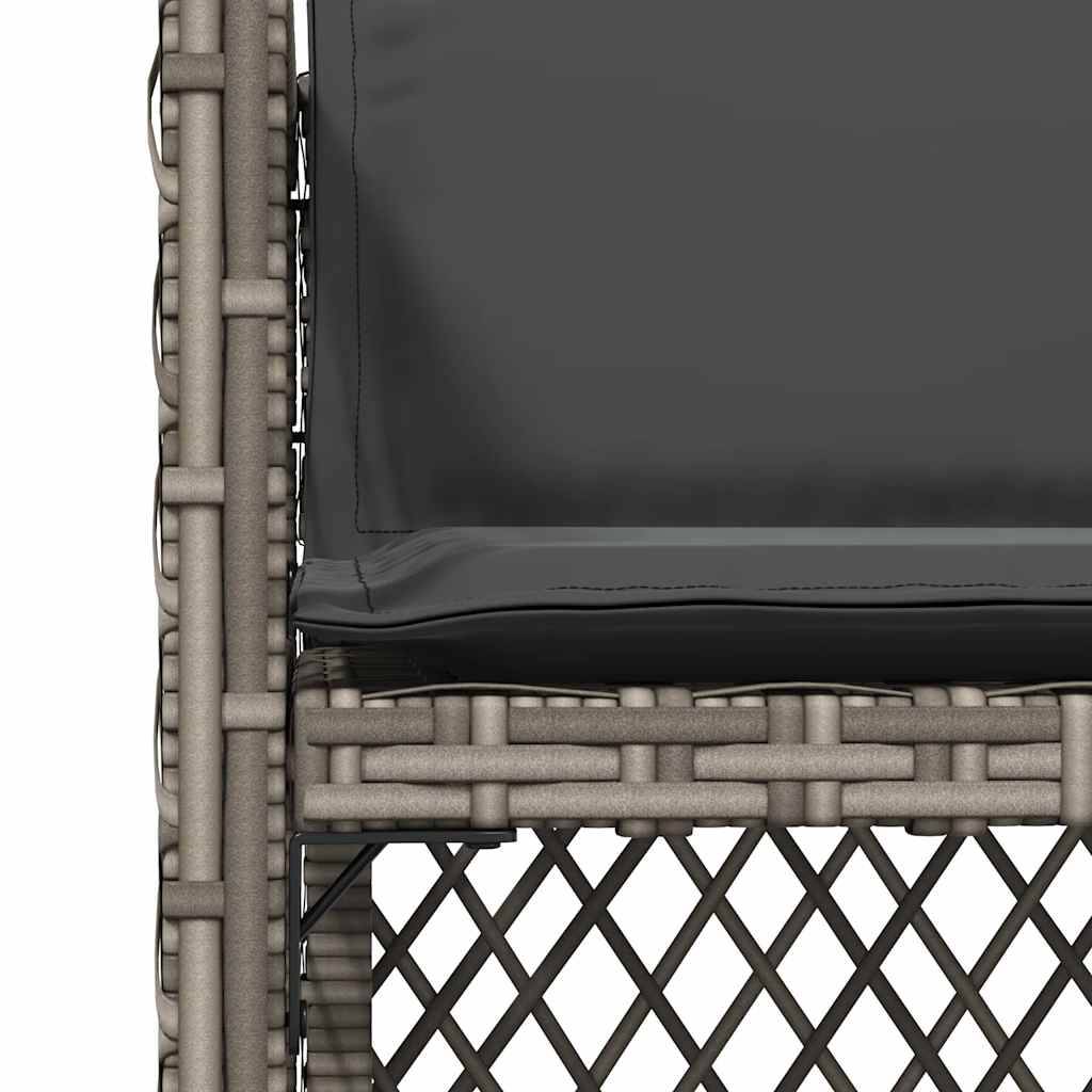vidaXL Gartenstühle mit Kissen 4 Stk. Grau Poly Rattan