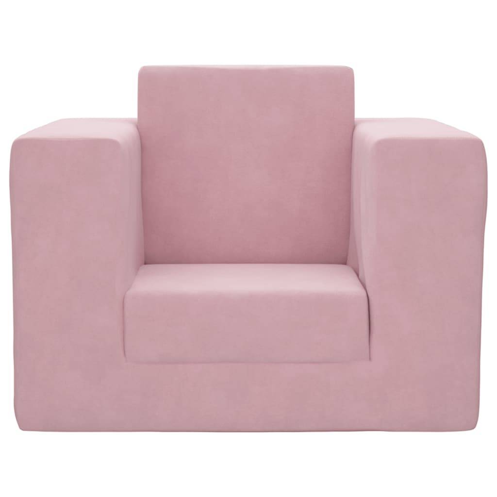 vidaXL Schlafsofa für Kinder Rosa Weicher Plüsch
