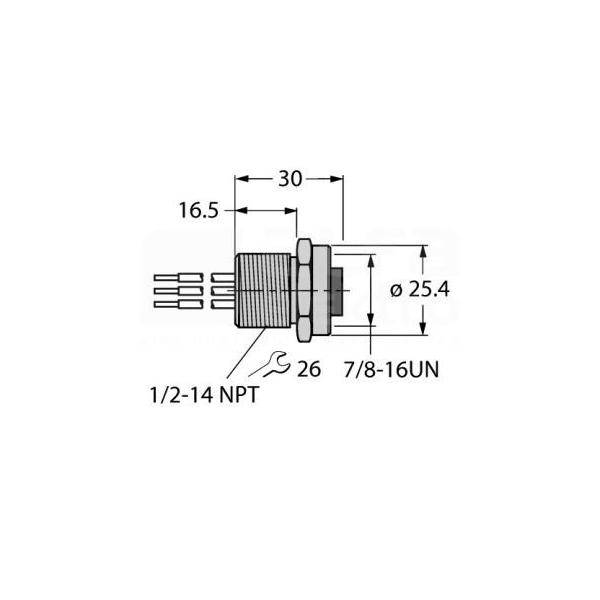 Turck Einbauflansch RKFV49-0.3M#6602475