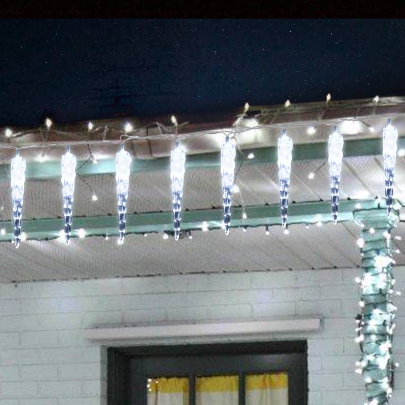 5M 40 LED Eiszapfen Lichtervorhang Kaltweiß Lichterkette 8 Lichtmodi Weihnachten Deko