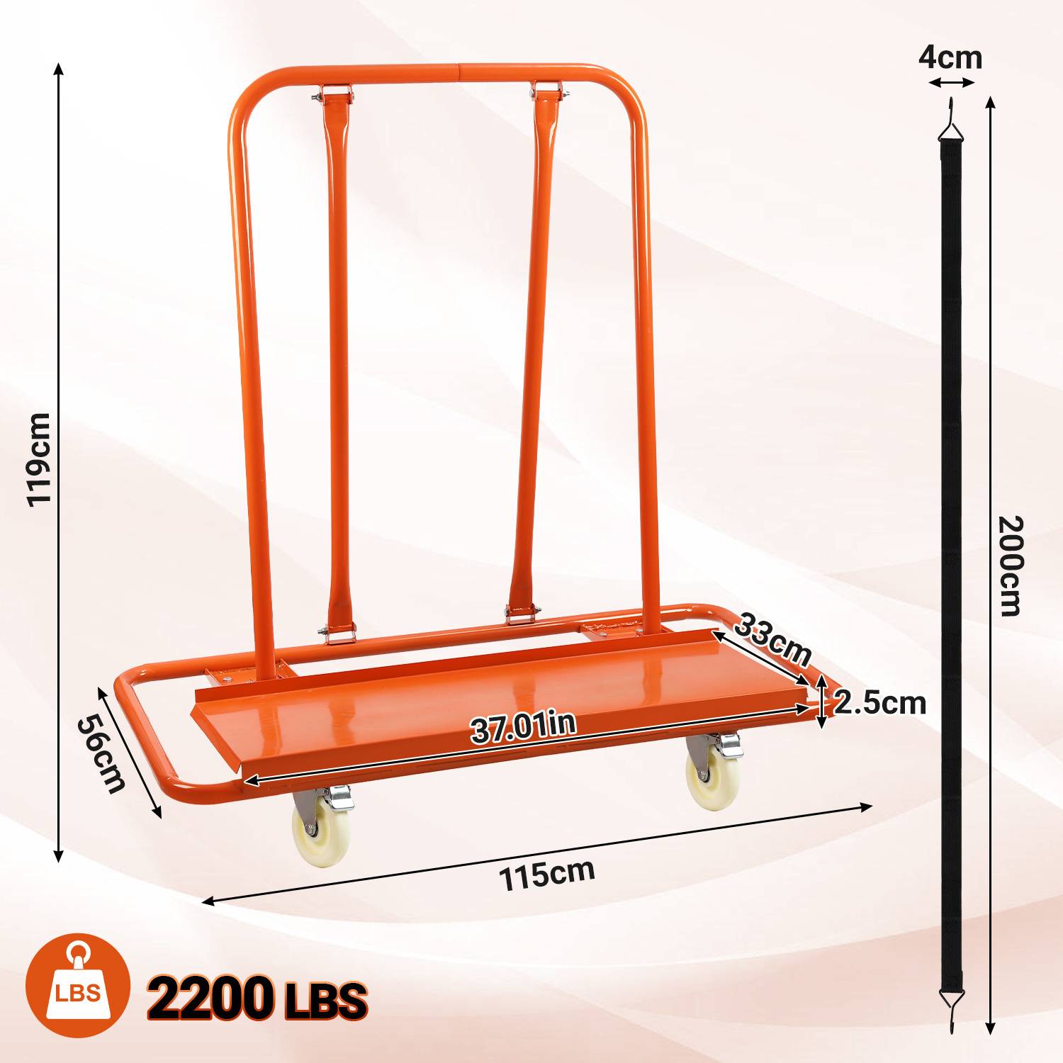 Plattenwagen Trolley Plattenroller Transportwagen Gipskartonplatten Plattenkarre