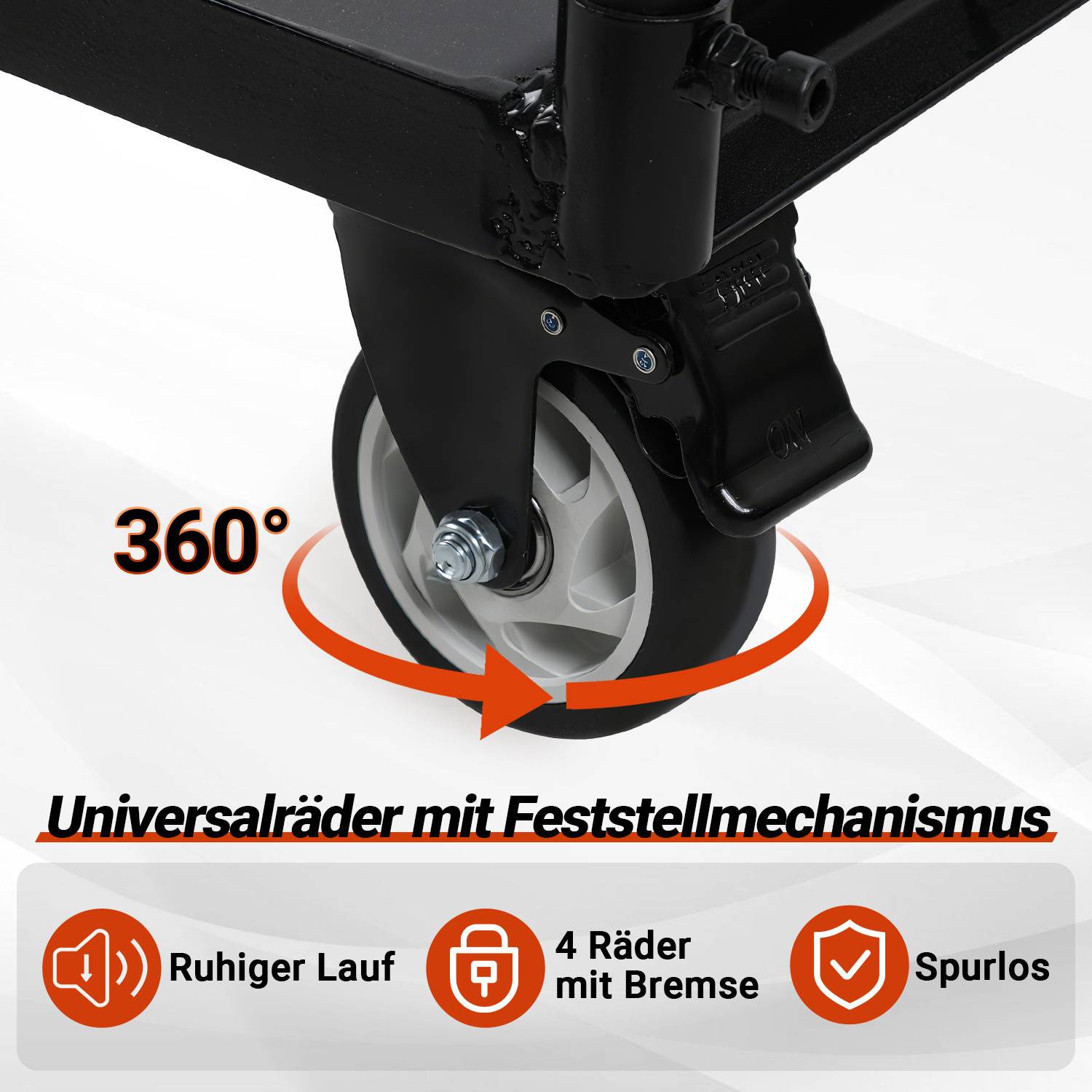 Plattenwagen 1000 kg Tragkraft, L115*W56*H119cm, All-Terrain, feststellbare Räder