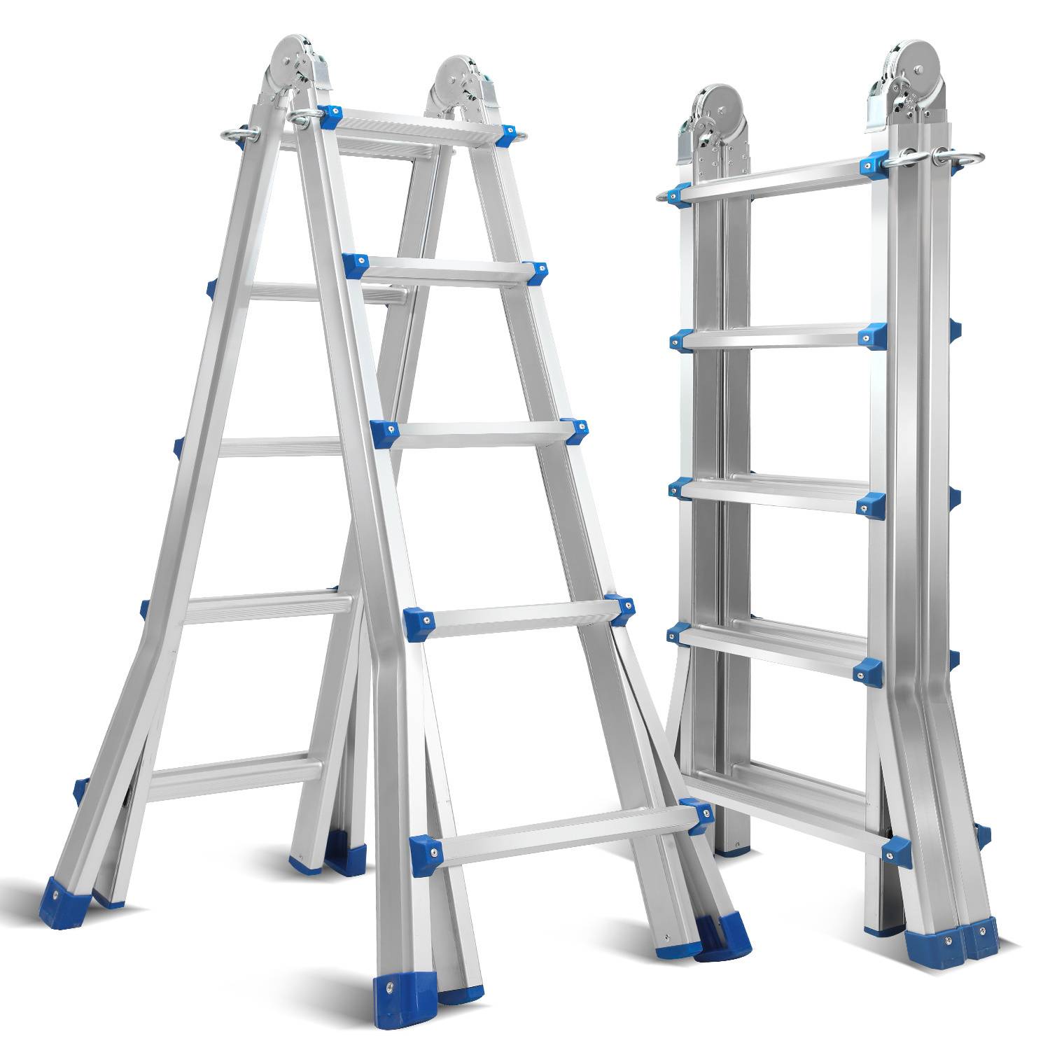 Aluminium Teleskopleiter 3M Silber, Leiter Ausziehbar Klappleiter, Mehrzweckleiter, Stehleiter, Haushaltsleiter, Außenleiter, 150 kg Belastbarkeit