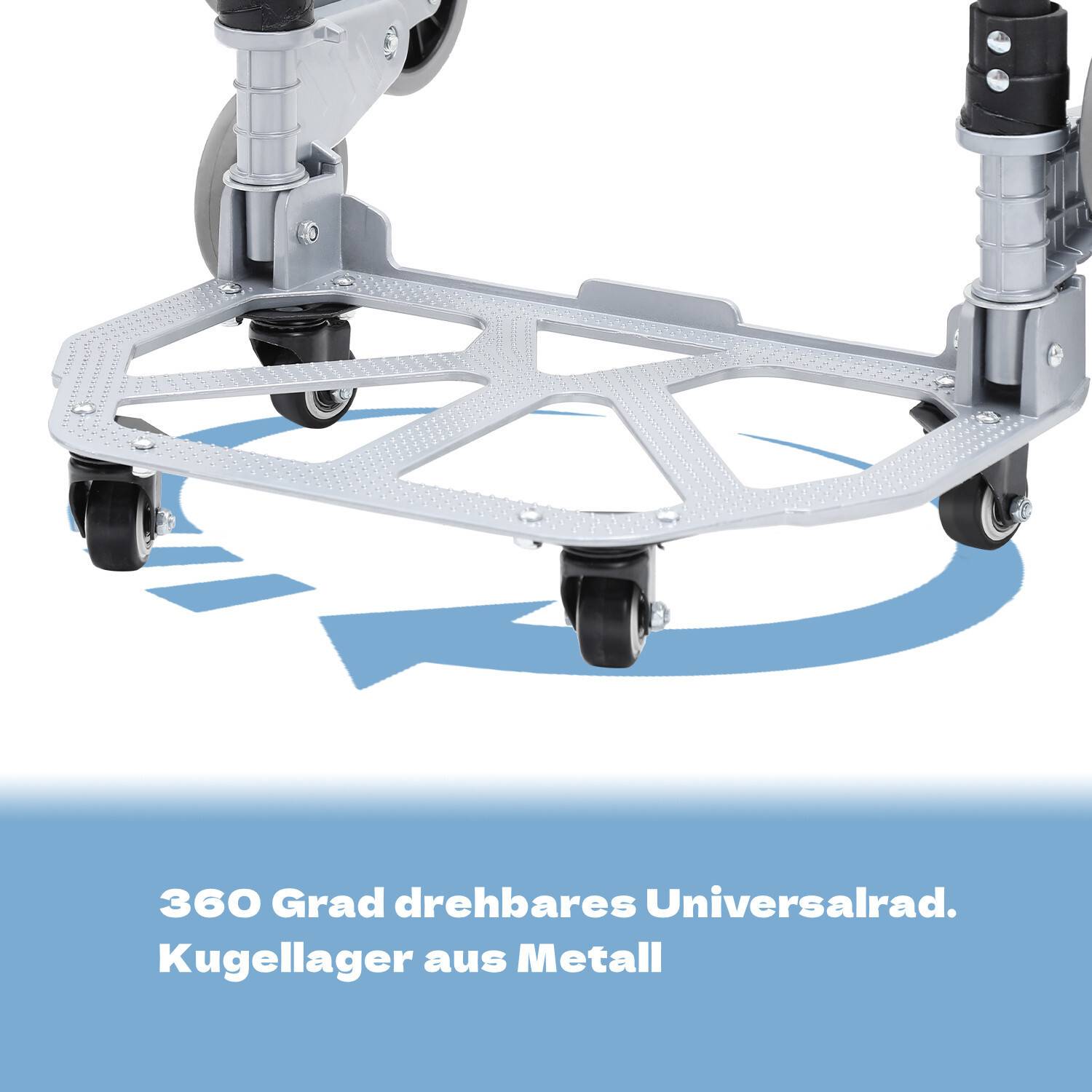 Treppensackkarre mit 3+3 Radsystem, höhenverstellbar, Aluminium Leichtgewicht, 70 kg Tragkraft