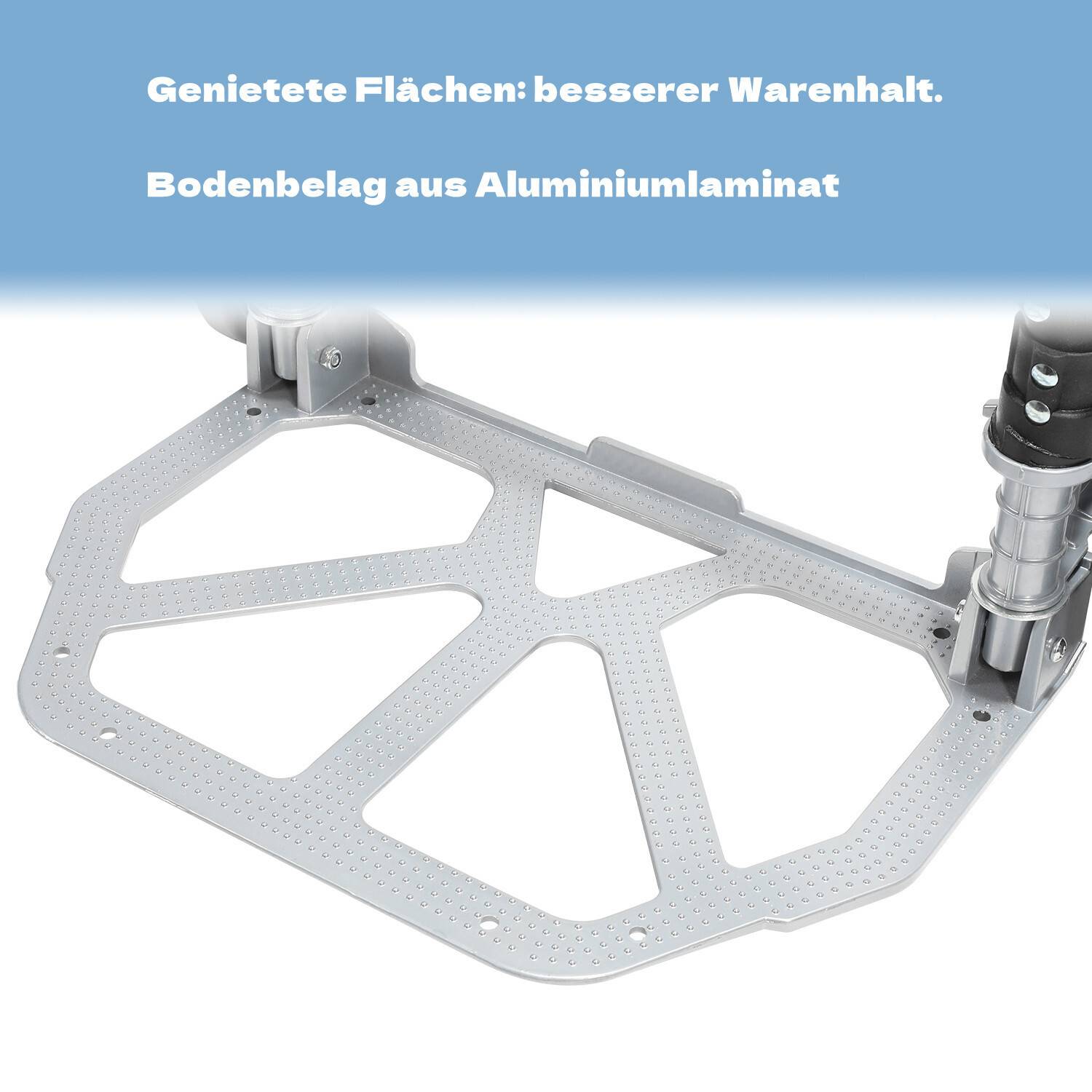 Treppensackkarre mit 3+3 Radsystem, höhenverstellbar, Aluminium Leichtgewicht, 70 kg Tragkraft