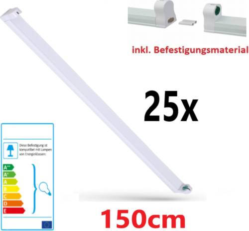 25er Pack Spectrum LED Fassung Halterung T8 Lichtleiste 150cm für LED Röhren G13 Kunststoff verbindbar