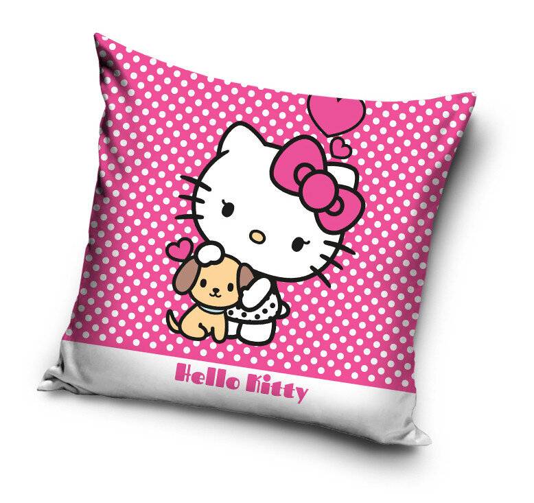 Hello Kitty Dots Samt-Kissenbezug 40x40 cm