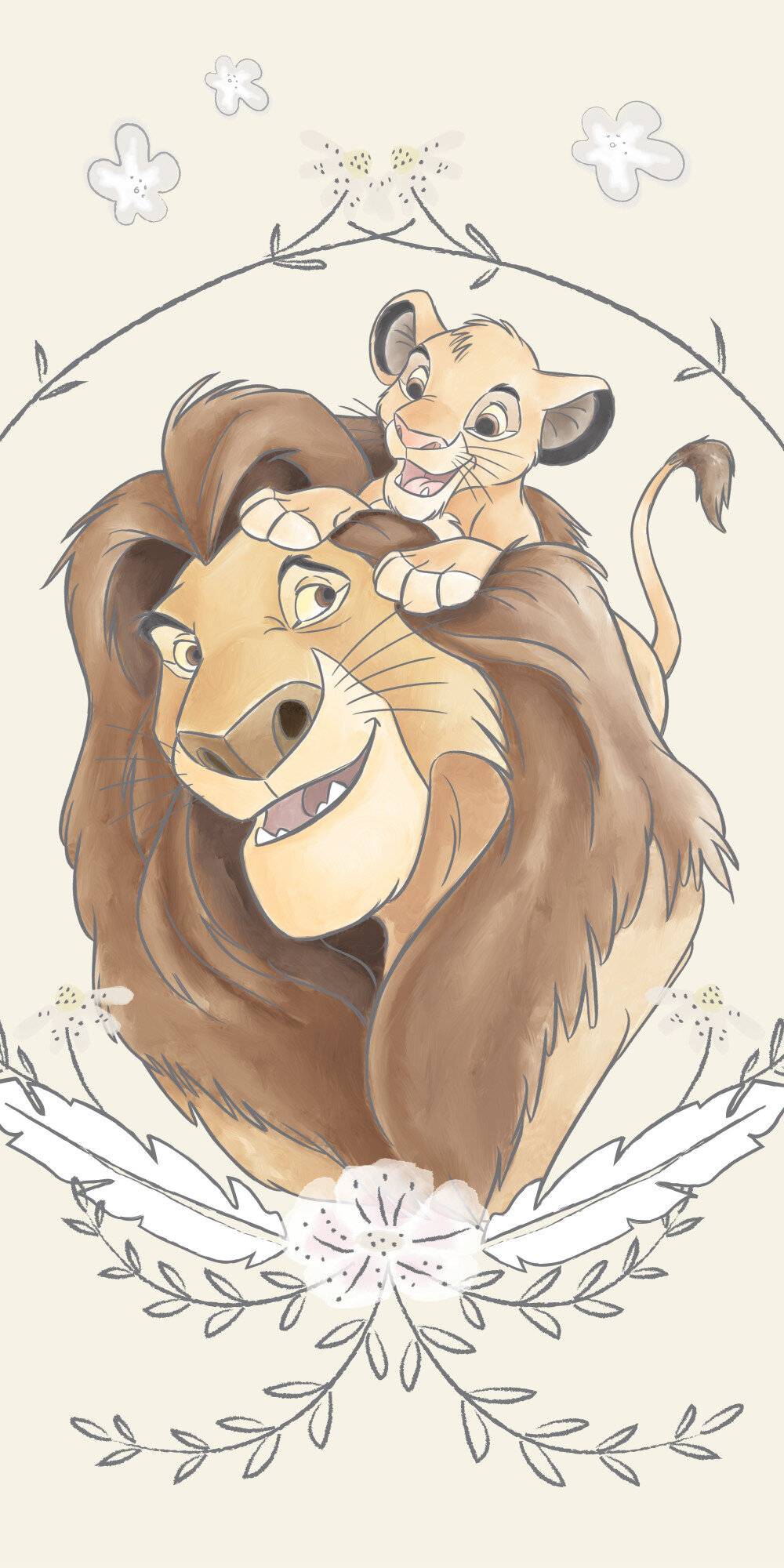 Disney Der König der Löwen Simba Badetuch, Strandtuch 70x140cm