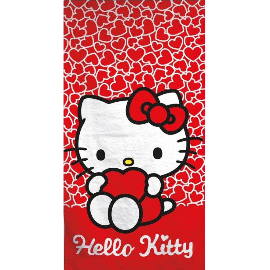 Hello Kitty Hearts Badehandtuch, Strandtuch 70*140cm (Schnelltrocknend)