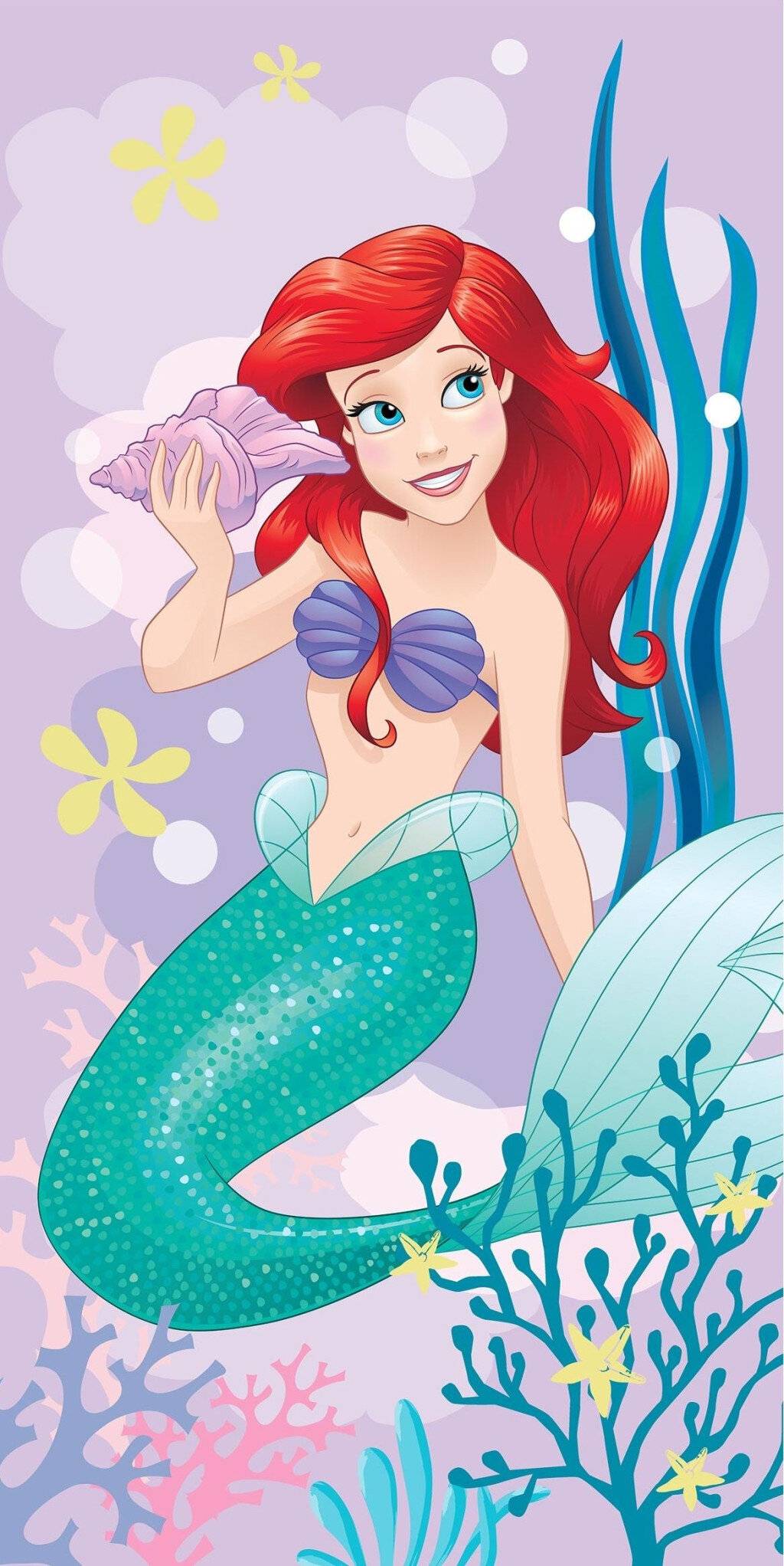 Disney Prinzessin Ariel Pink Badetuch, Strandtuch 70x140cm