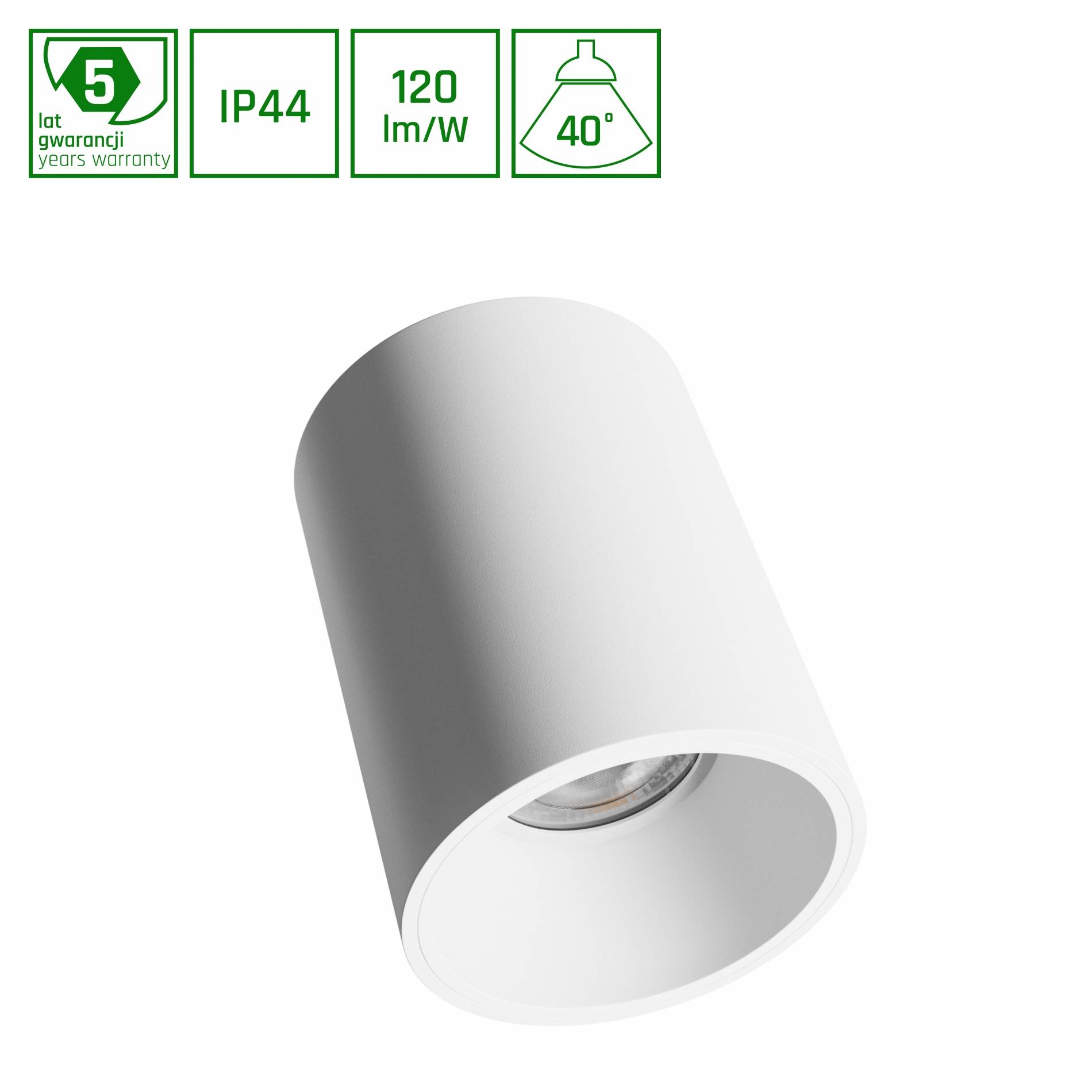 Spectrum LED Orbito Surface Deckenleuchte 10W rund 40° 1200lm weiß IP44 Aufbau UGR>19 Neutralweiß 4000K