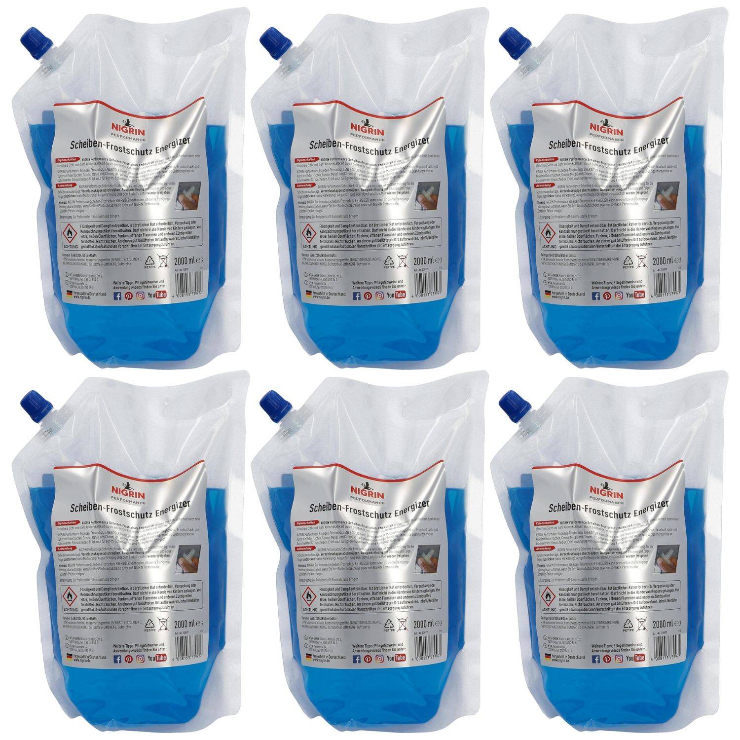 Nigrin 12L Scheiben-Frostschutz -22°C Scheiben-Reiniger für Scheiben-Waschanlage