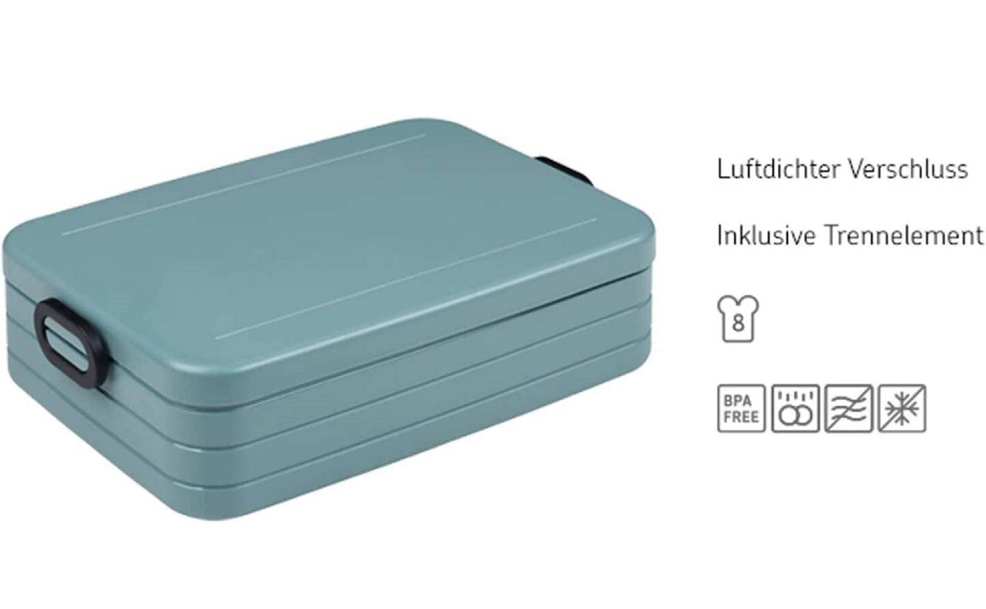 Mepal Take a Break Large – Limited Edition Schwarz/Black Edition – 1500 ml Inhalt – Lunchbox mit Trennwand – ideal für Mealprep – spülmasc