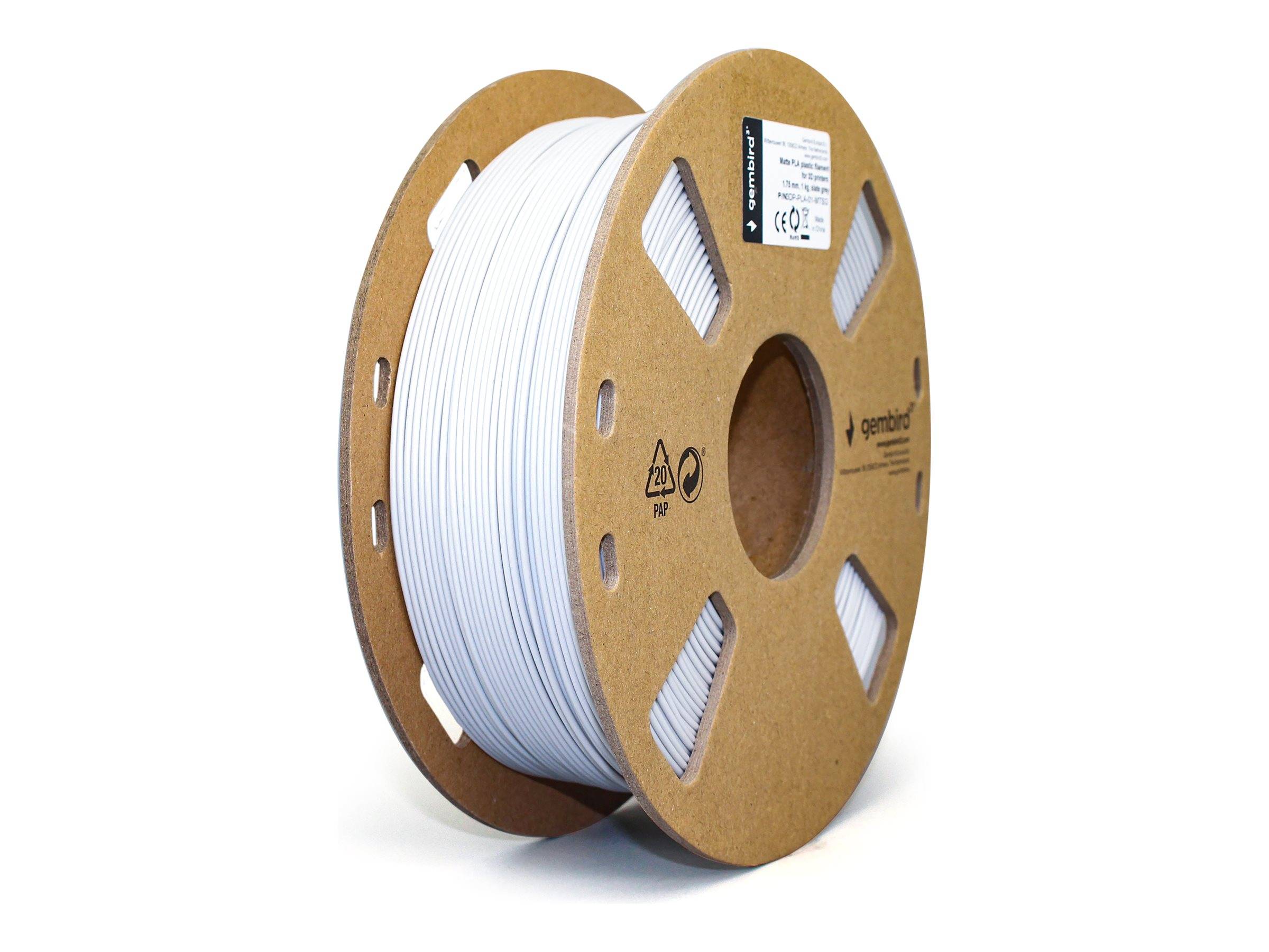 Gembird Slate Gray Matte - 1 kg - 340 m - Farb-Box - PLA-Filament (3D)