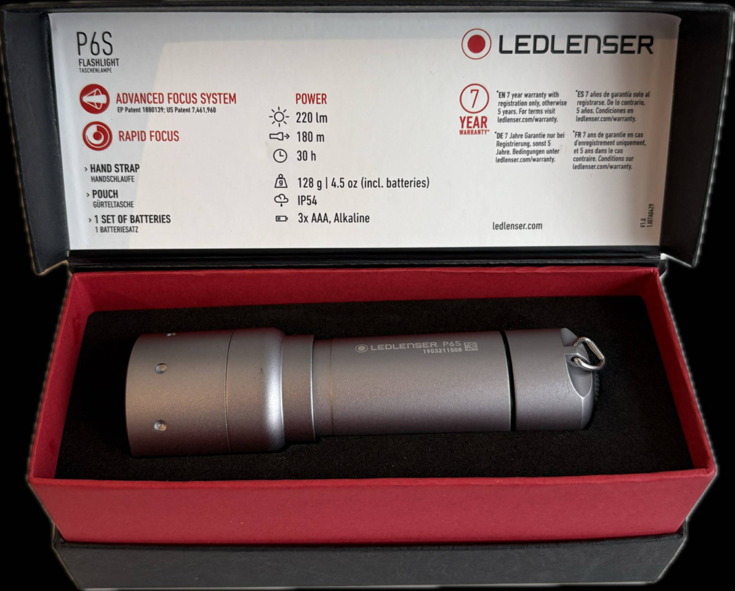 Led Lenser Taschenlampe P6S silber Gift Box