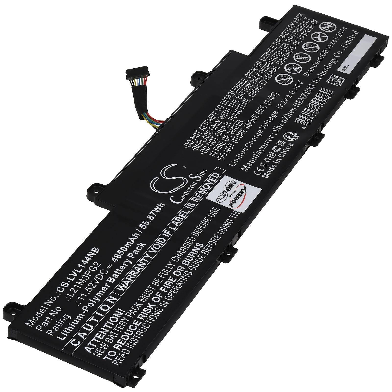Powery Akku für Lenovo ThinkPad L14 Gen 3(Intel)21C10039FR Laptop, 11,52V, Li-Polymer