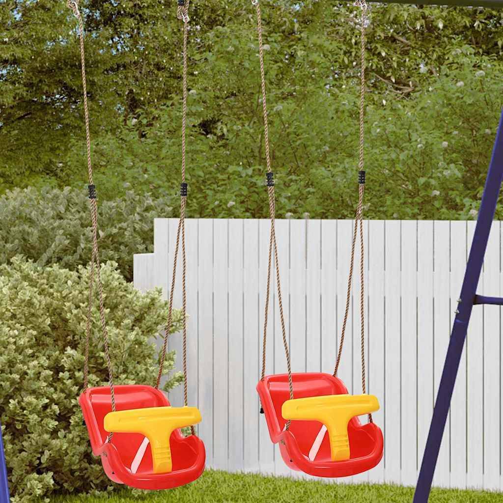 vidaXL Baby Schaukel 2 pcs Rot 36 x 43 x 42 cm Kunststoff