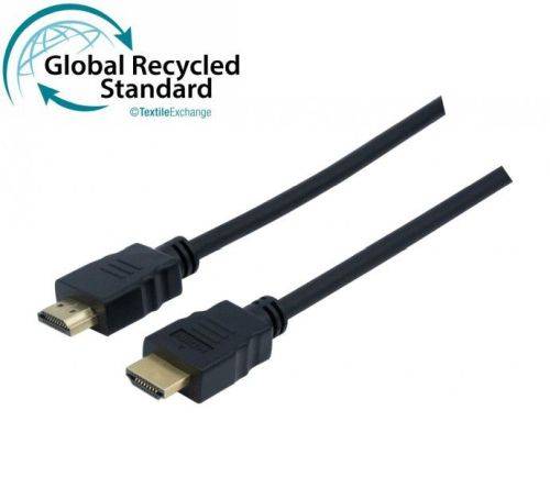 HDMI 2.0 High Speed Kabel, 4K, HDMI St. A / HDMI St. A, GRS, schwarz, 1,0 m