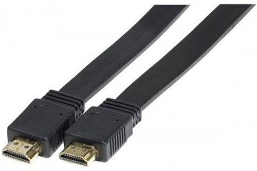HDMI High Speed Flachkabel, 4K, HDMI St. A/ HDMI St. A, schwarz, 3,0 m