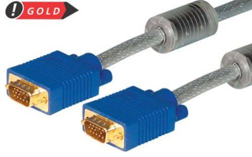 S-VGA Monitorkabel High Quality, vergoldet, 15pol HD D-Sub St./St., 1,0 m