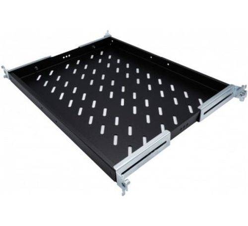 Ekivalan 19" Fachboden, tiefenvariabel 300 - 470 mm, Tiefe 370 mm, 1 HE, schwarz